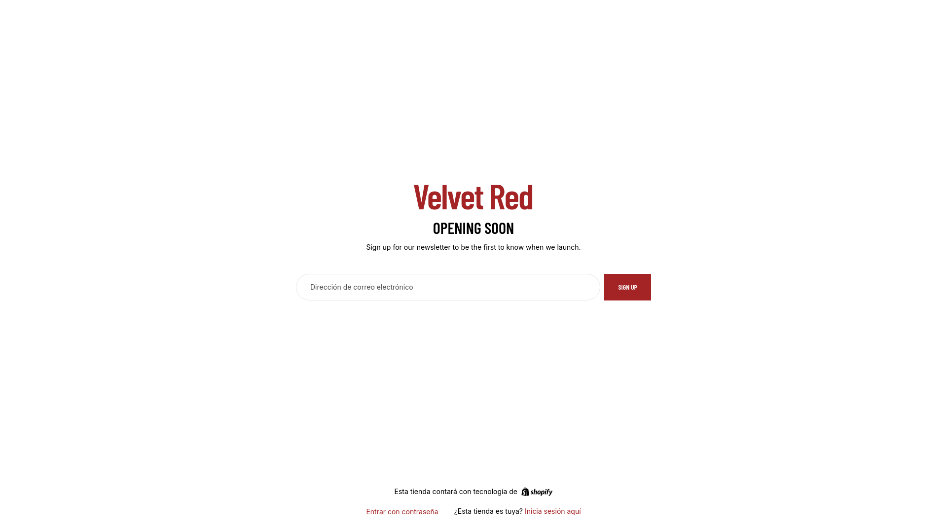 website screenshot of https://velvetred.co/