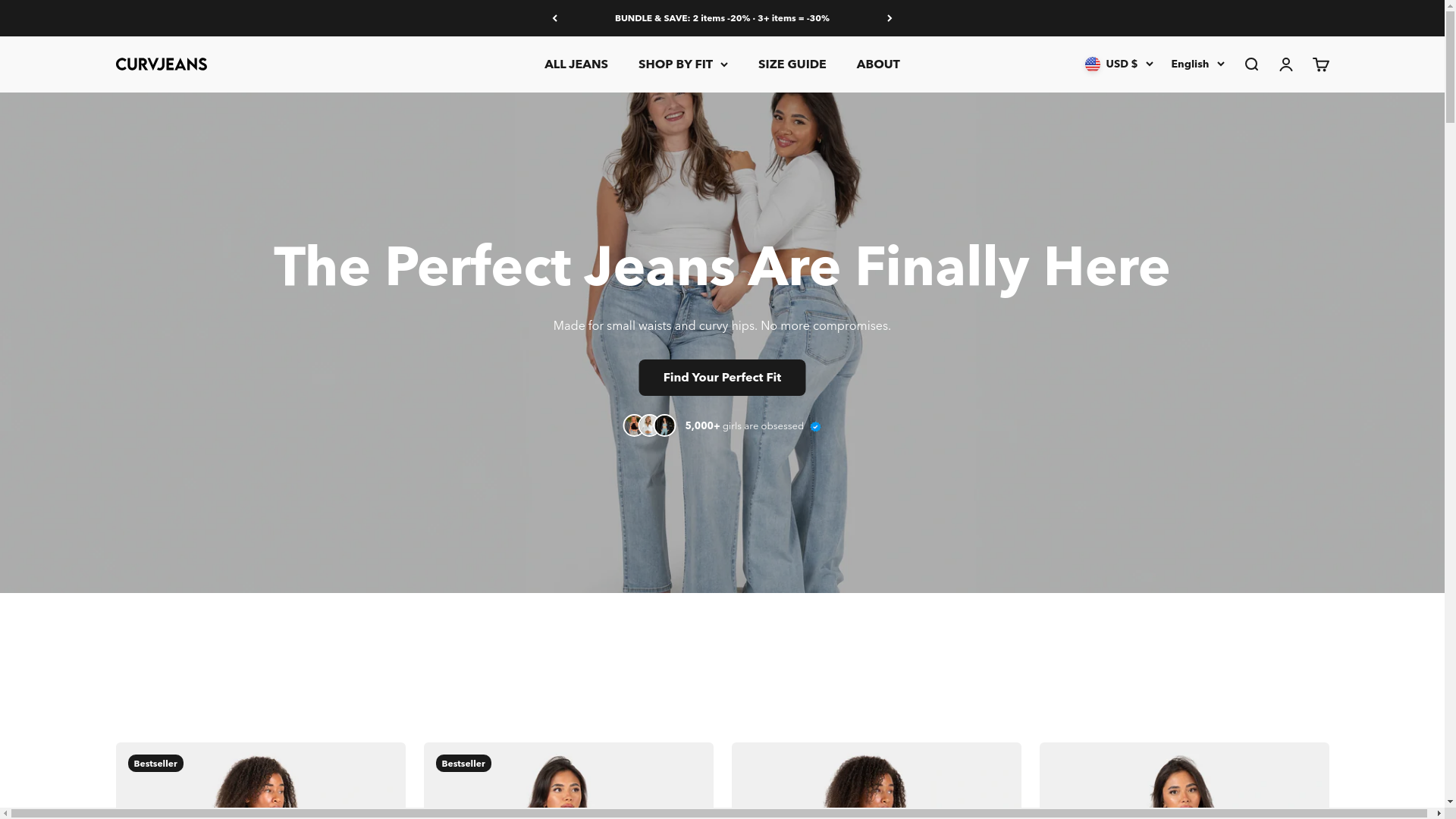 website screenshot of https://curvjeans.de/