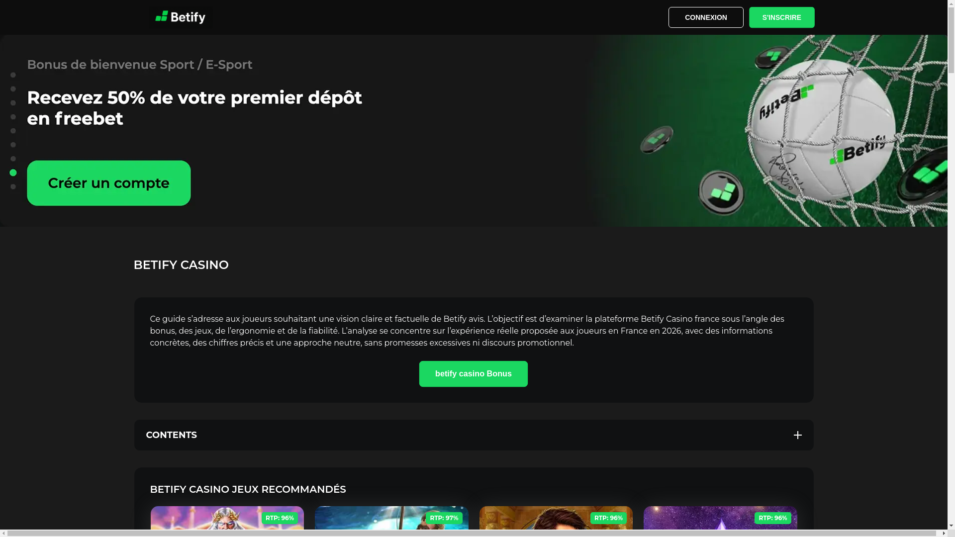 website screenshot of https://betify-casino.vip/