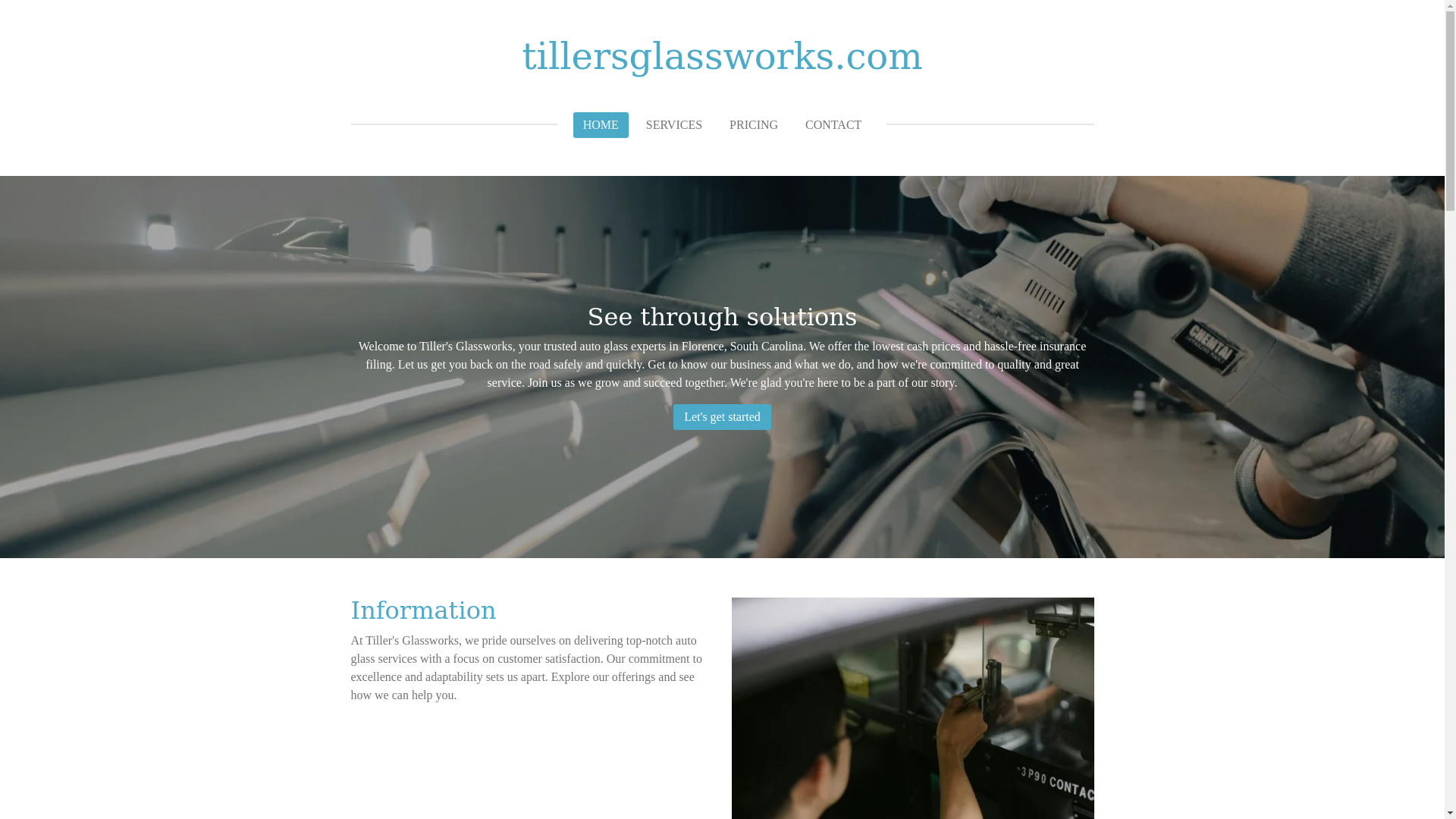 website screenshot of https://tillersglassworks.com/