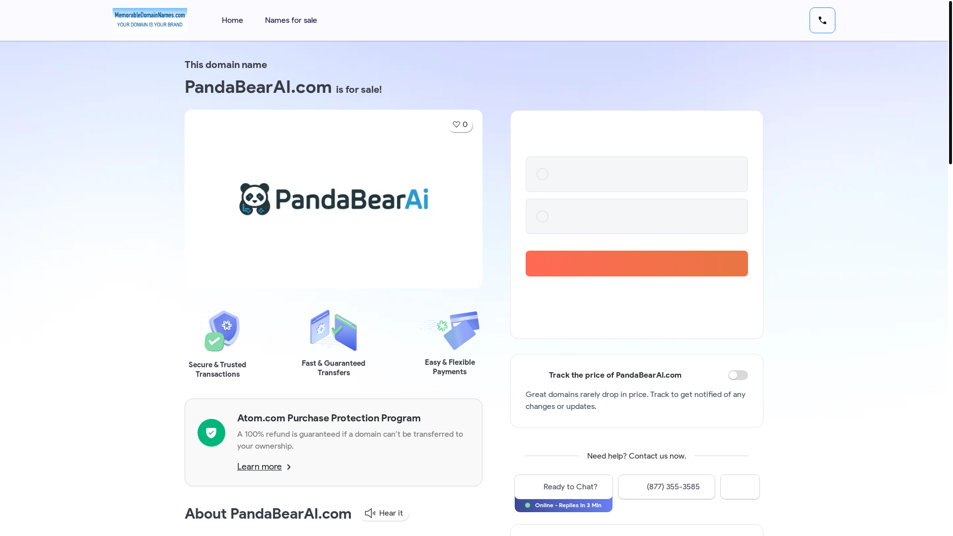 website screenshot of https://pandabearai.com/