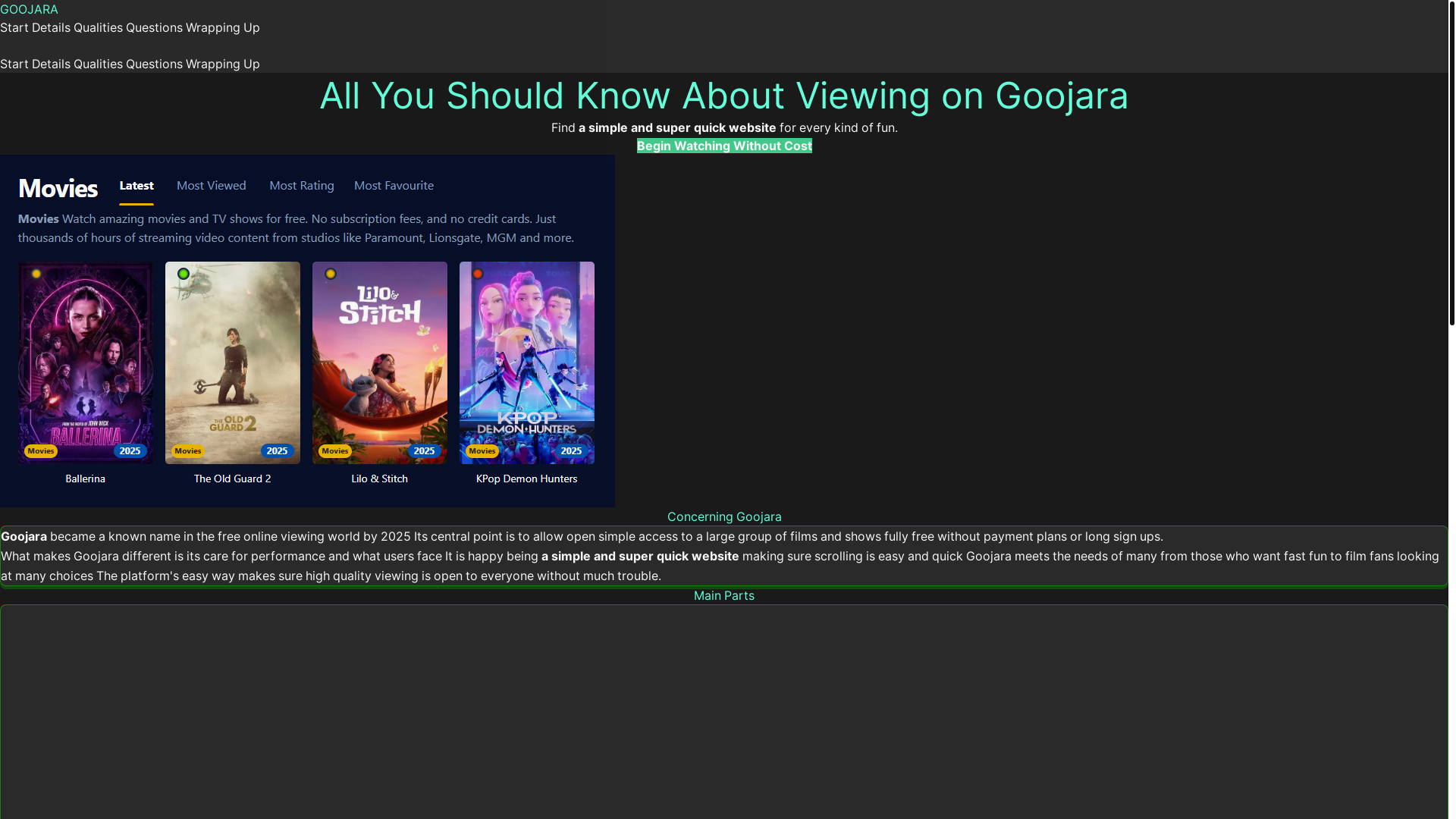 website screenshot of https://goojara-fdw7.pages.dev/