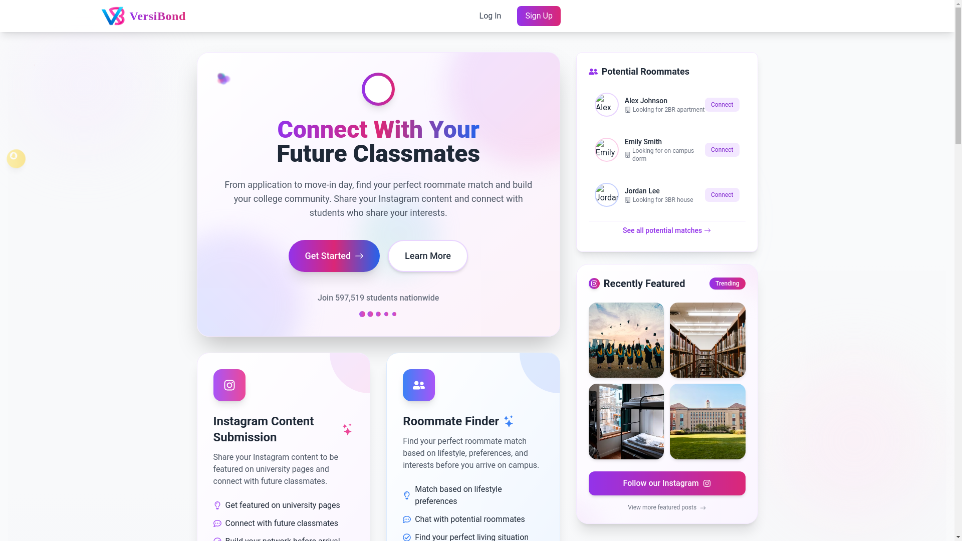 website screenshot of https://versibond.com/