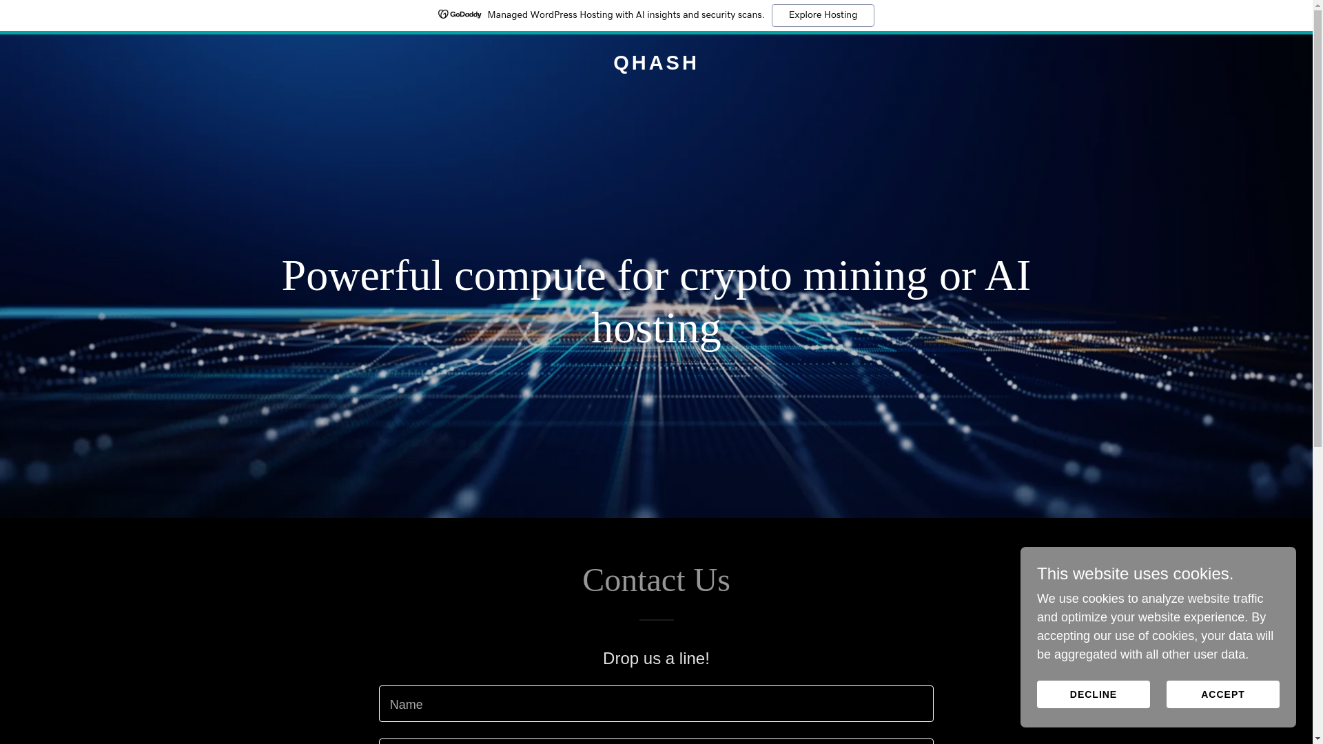 website screenshot of https://qhash.net/