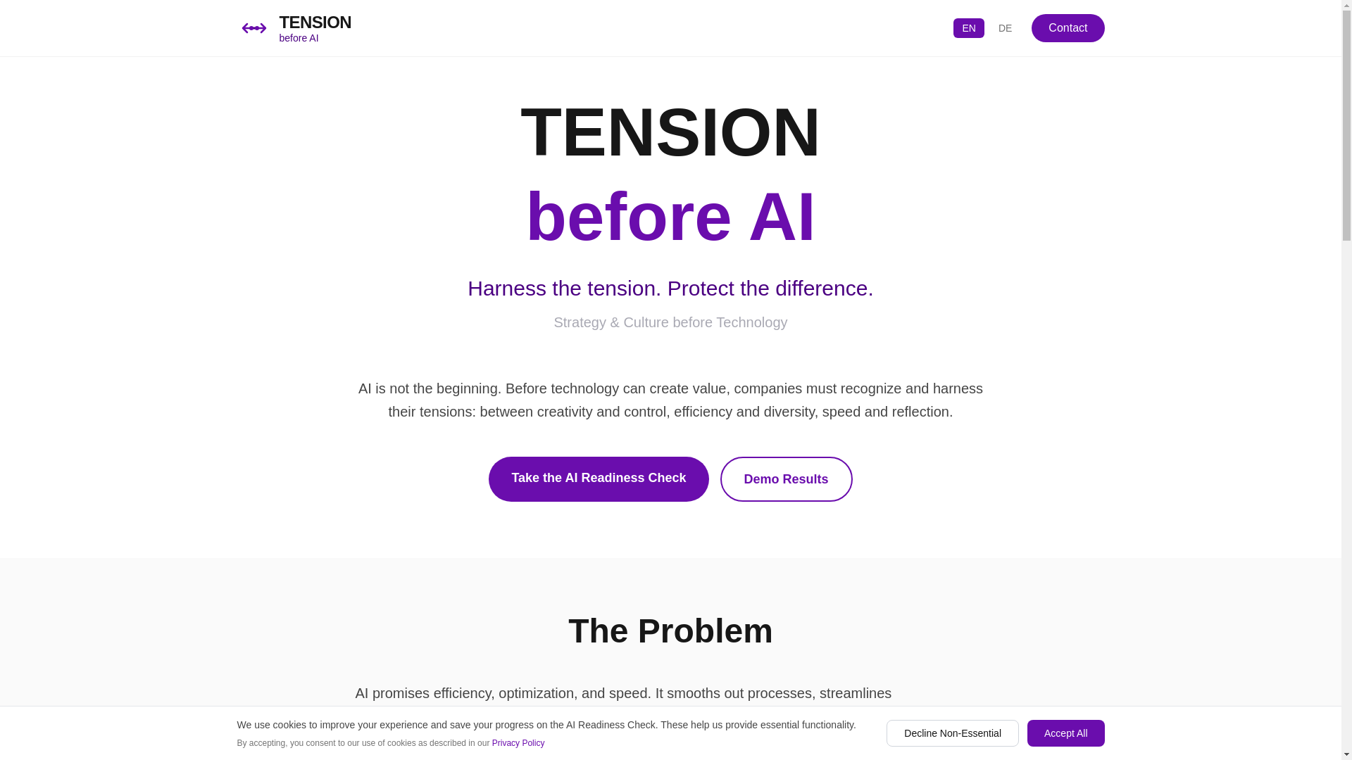 website screenshot of https://tension.at/