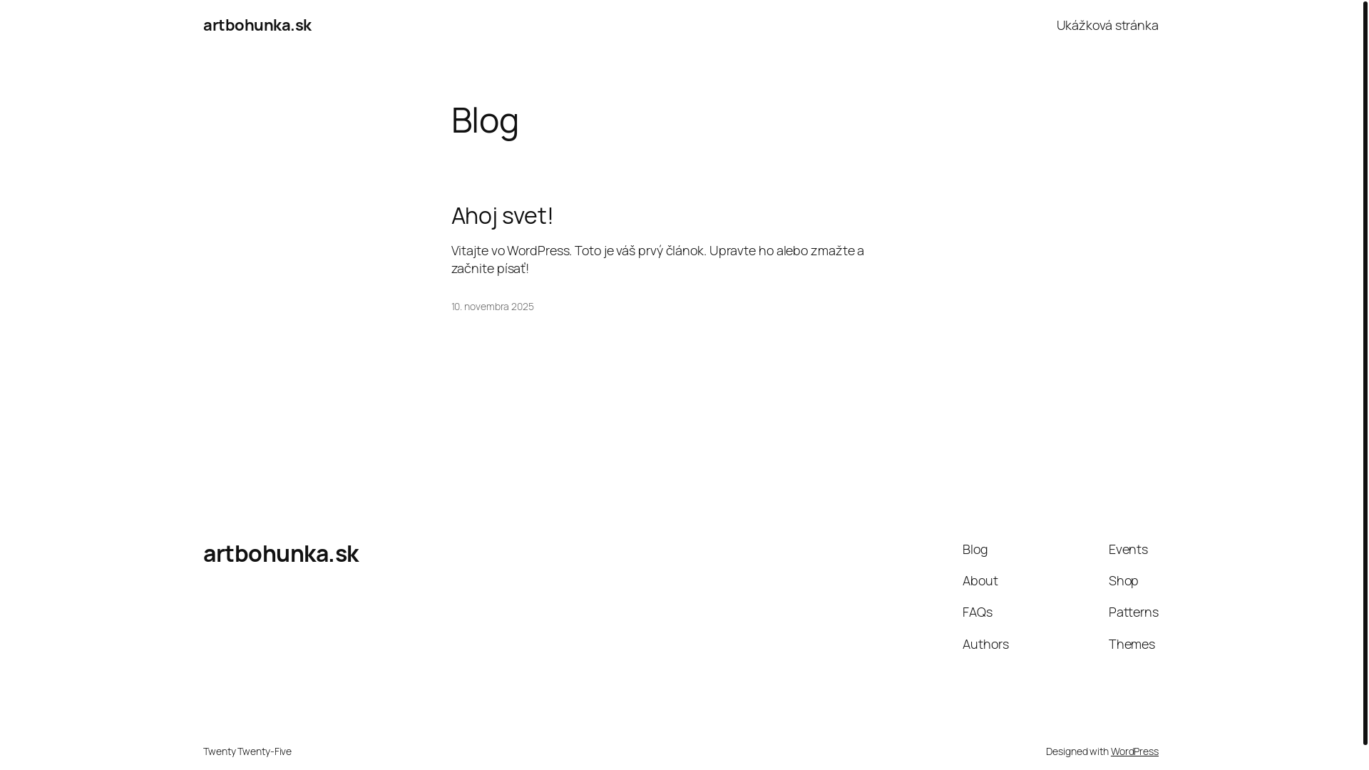 website screenshot of https://artbohunka.sk/