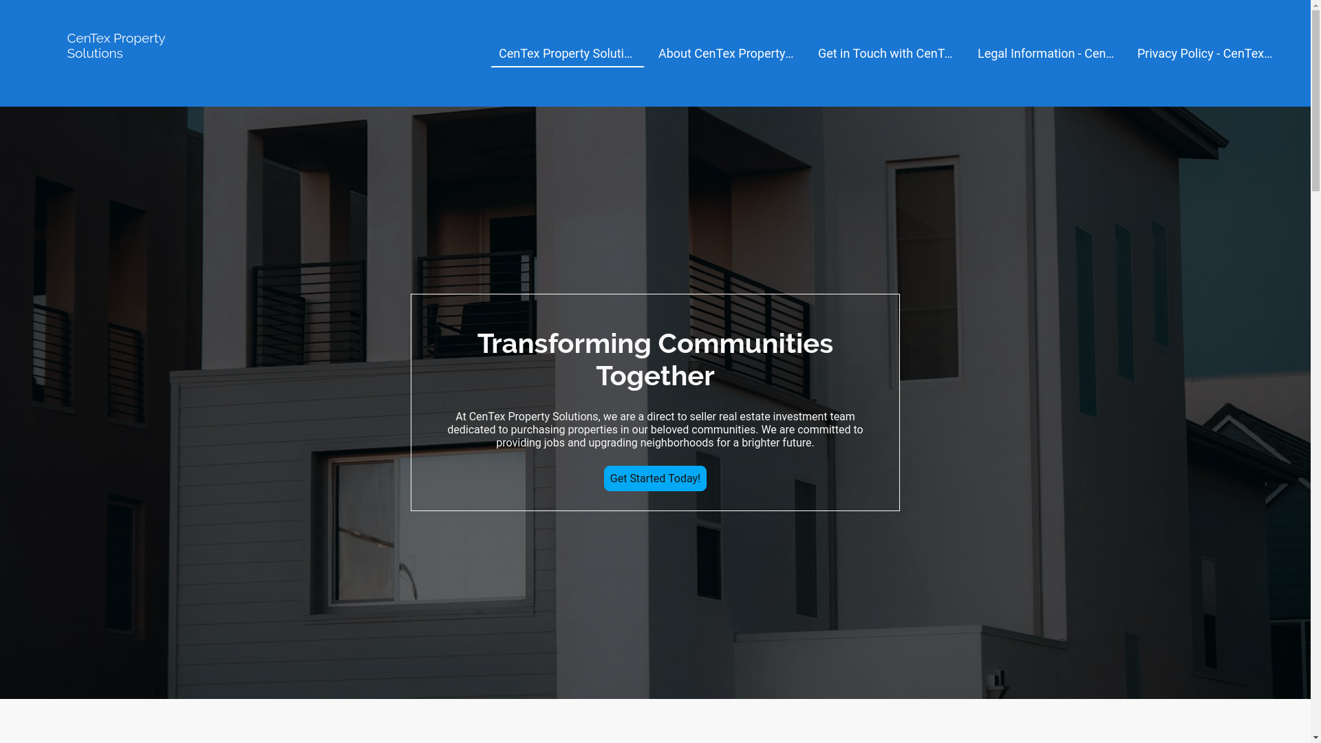 website screenshot of https://centexpropertysolutions.info/