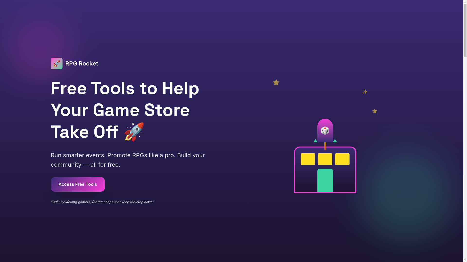 website screenshot of https://rpgrocket.com/