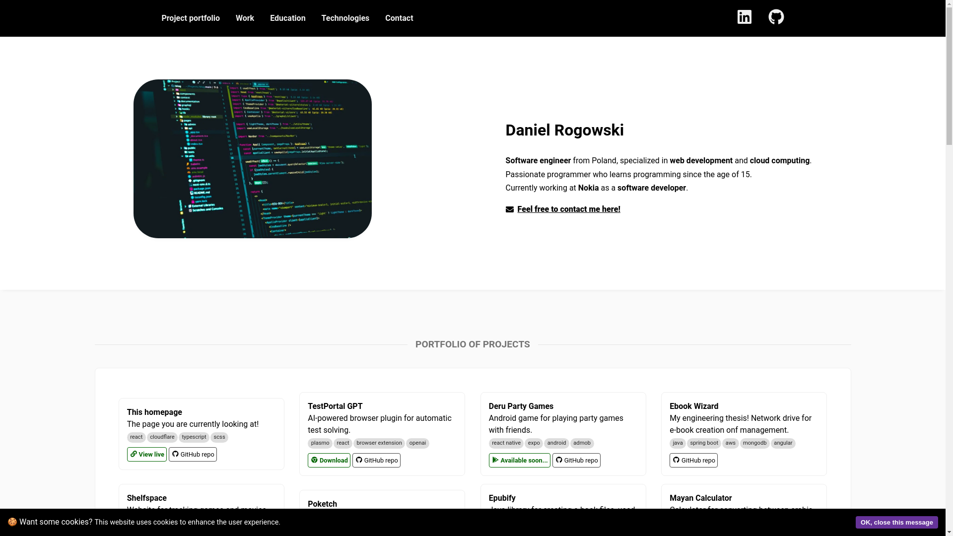 website screenshot of https://personal-homepage-3g7.pages.dev/