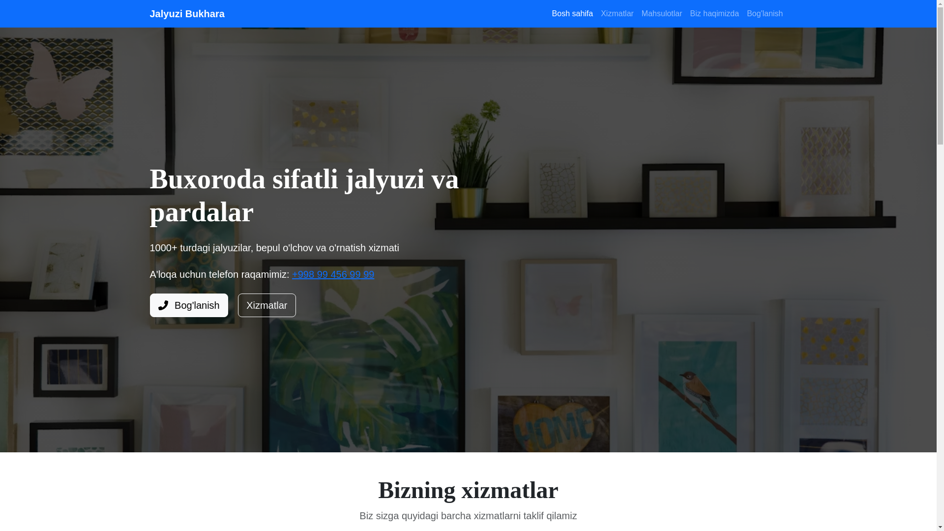 website screenshot of https://jalyuzibukhara.uz/