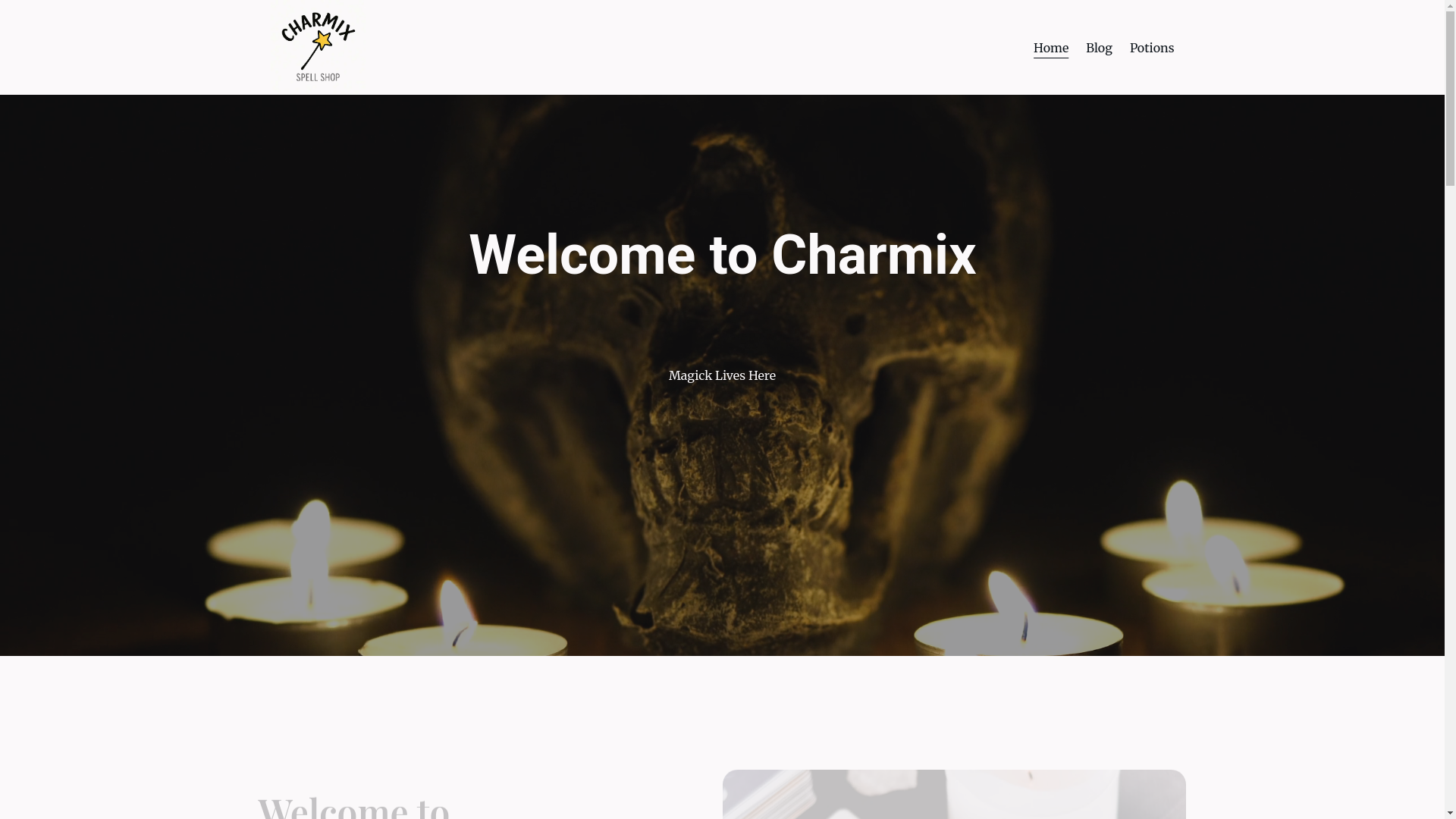 website screenshot of https://charmixspellshop.com/