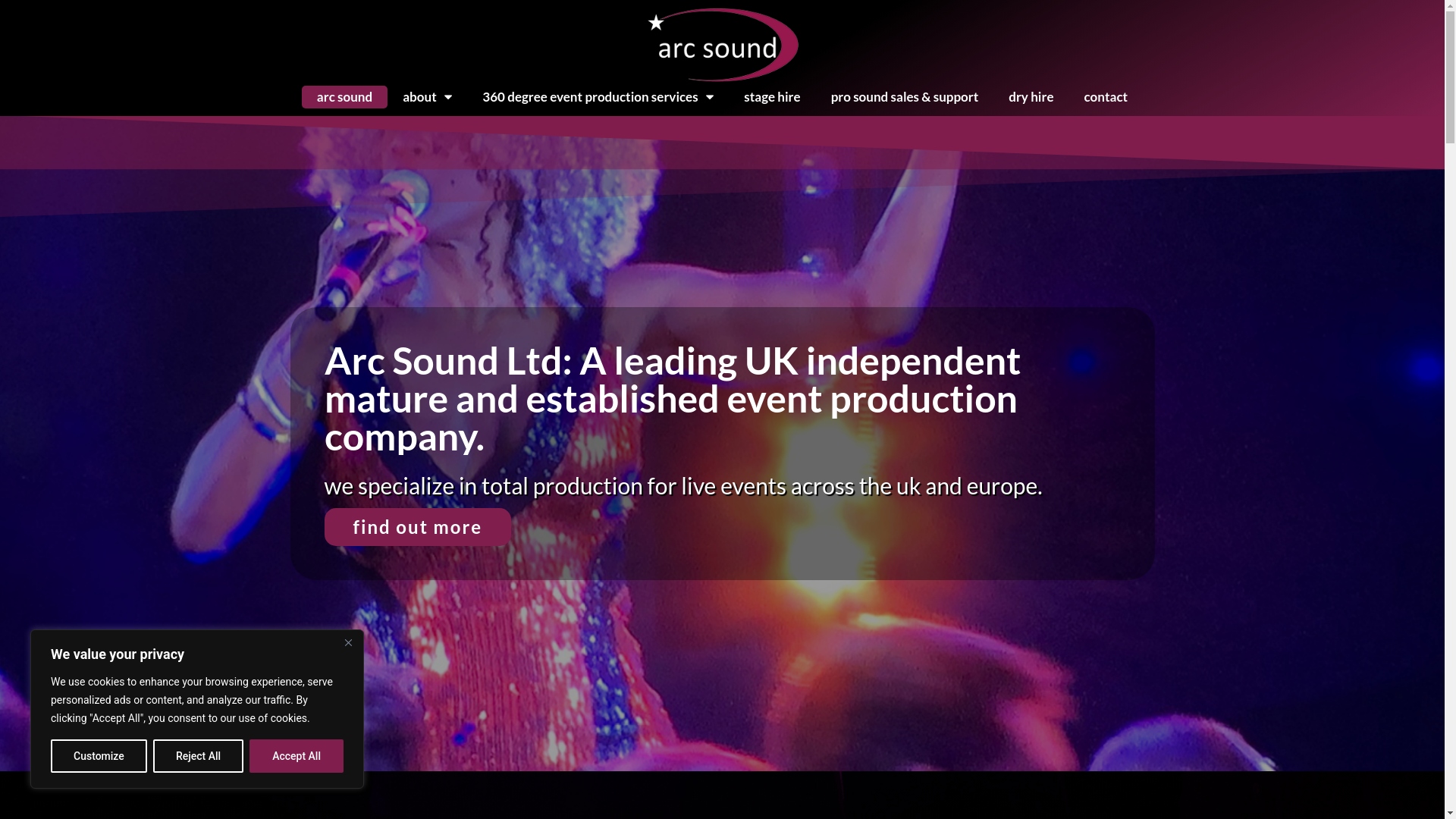 website screenshot of https://proaudio-hire.com/