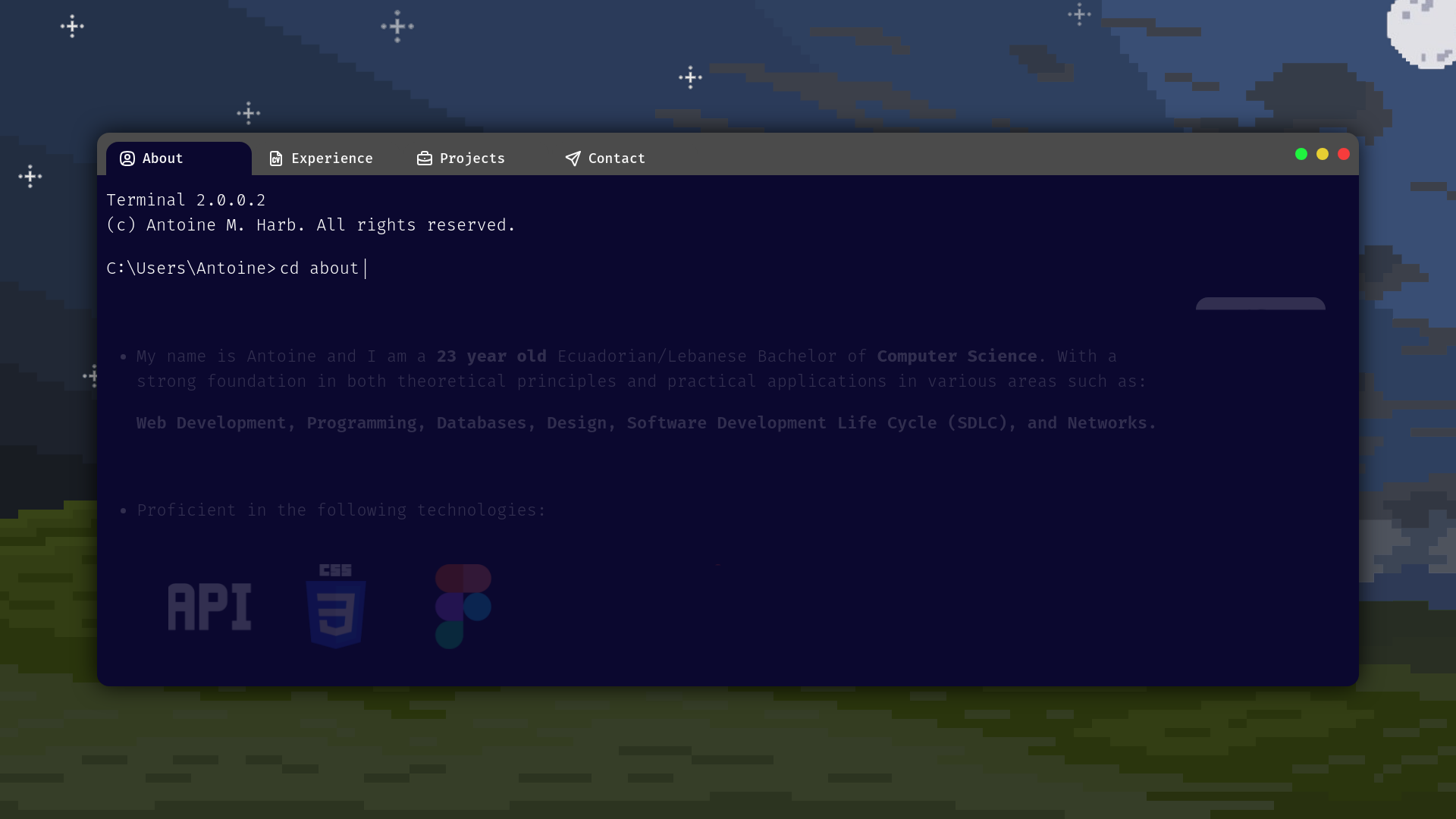 website screenshot of https://antoinemharb.pages.dev/