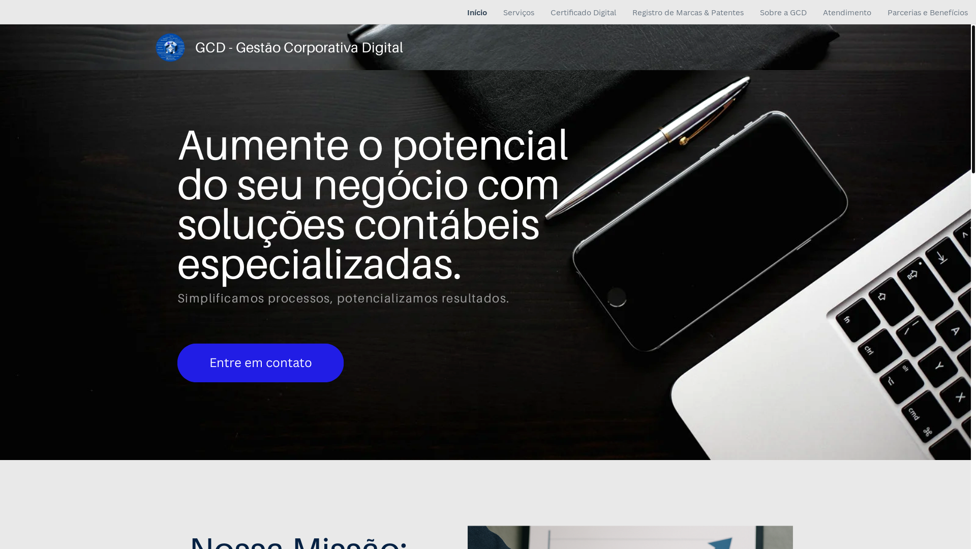 website screenshot of https://gestaocorporativadigital.com/
