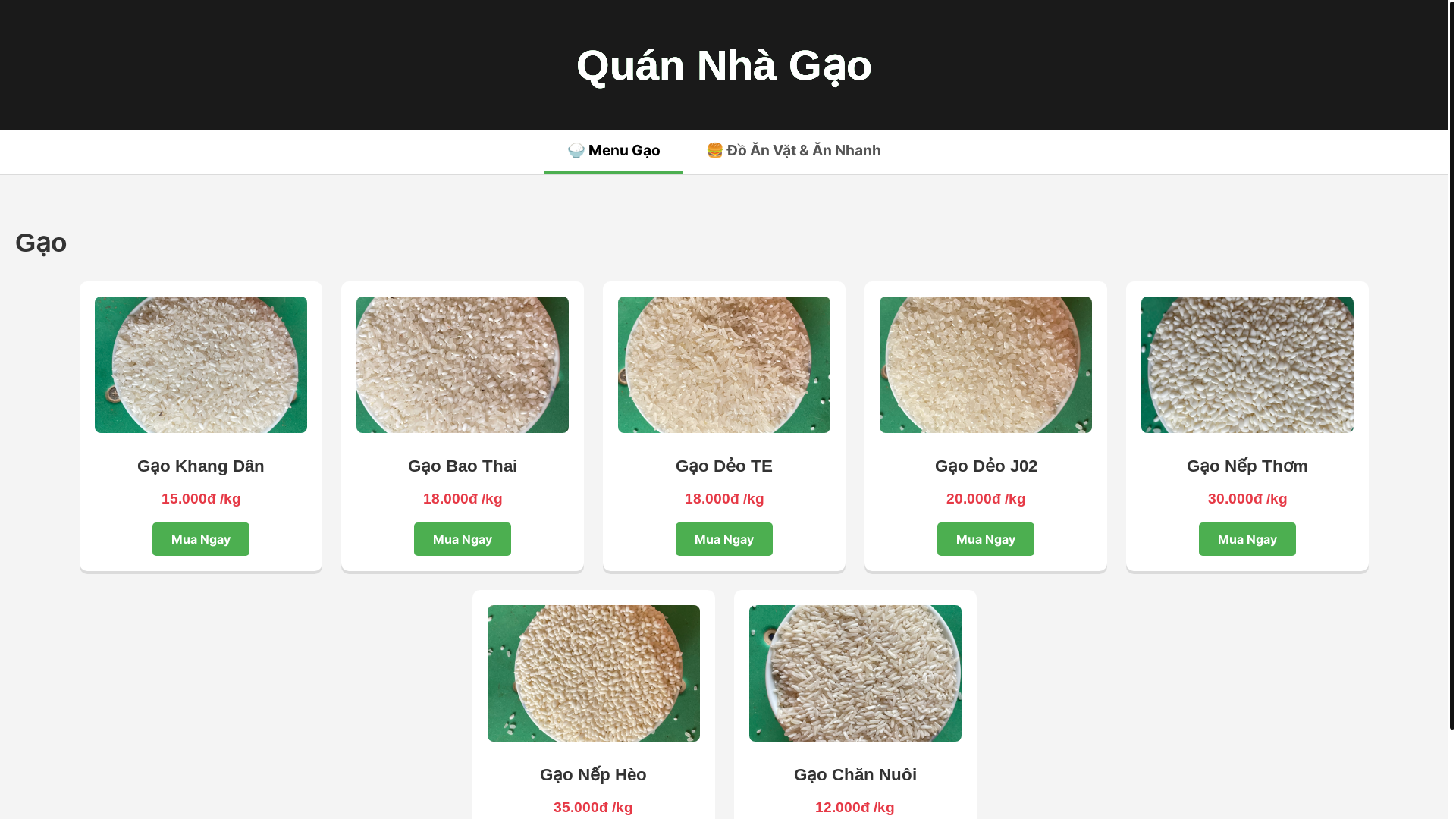 website screenshot of https://quannhagao.online/