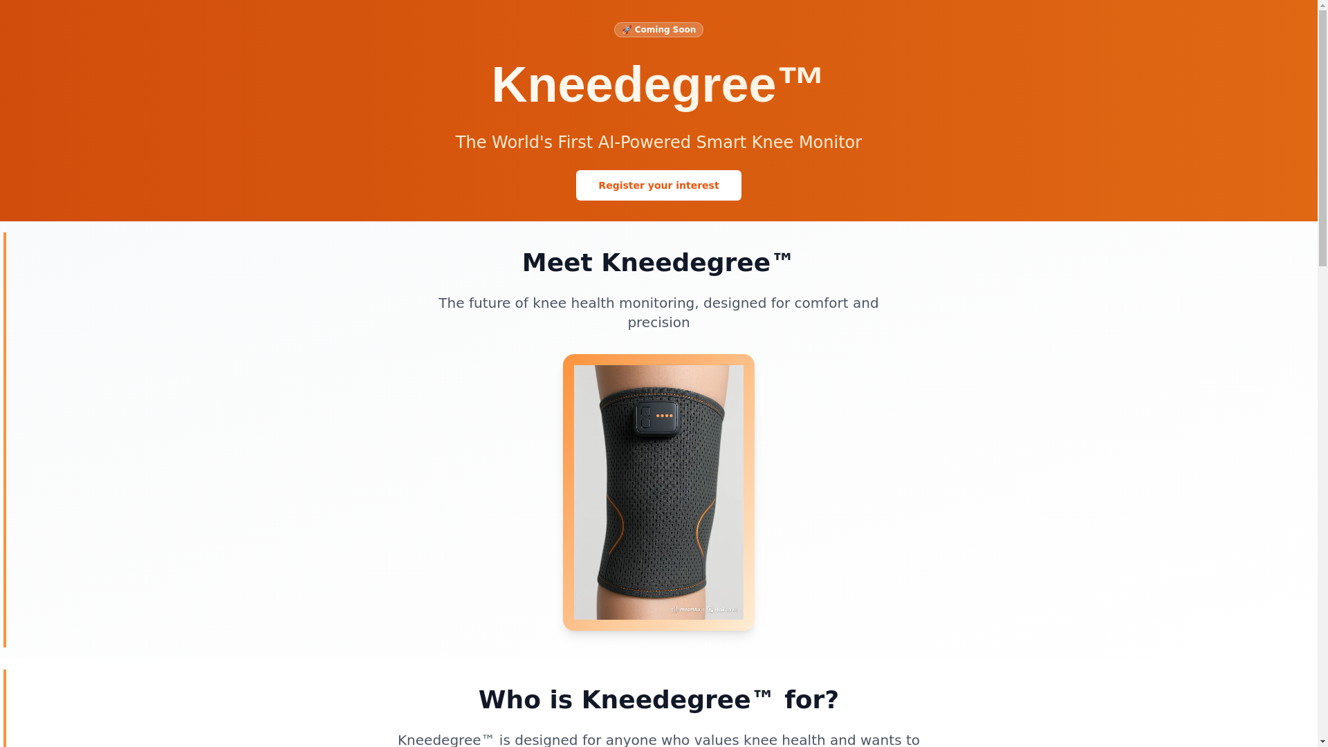 website screenshot of https://kneedegree-landing.pages.dev/