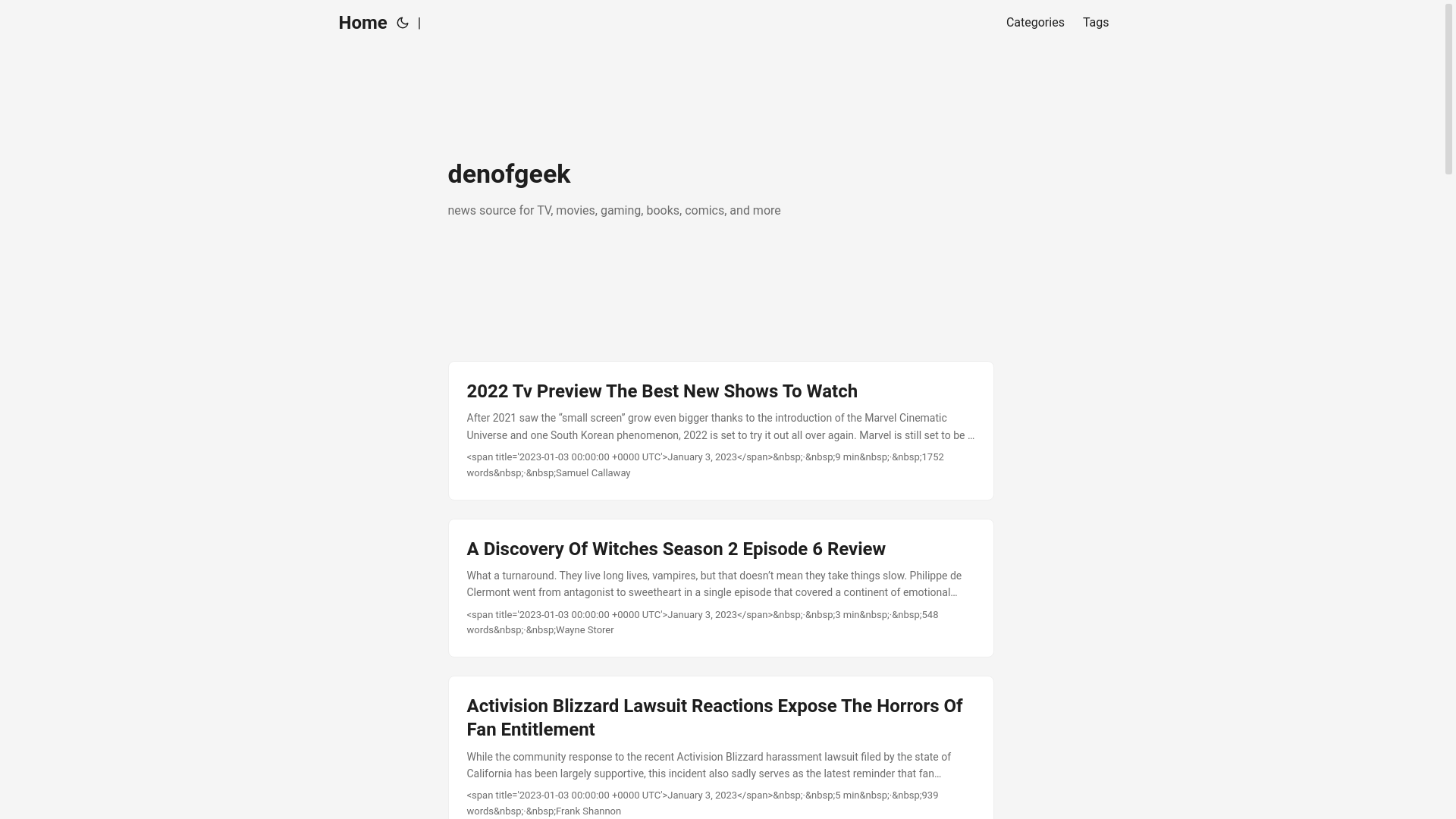 website screenshot of https://denofgeek25.pages.dev/