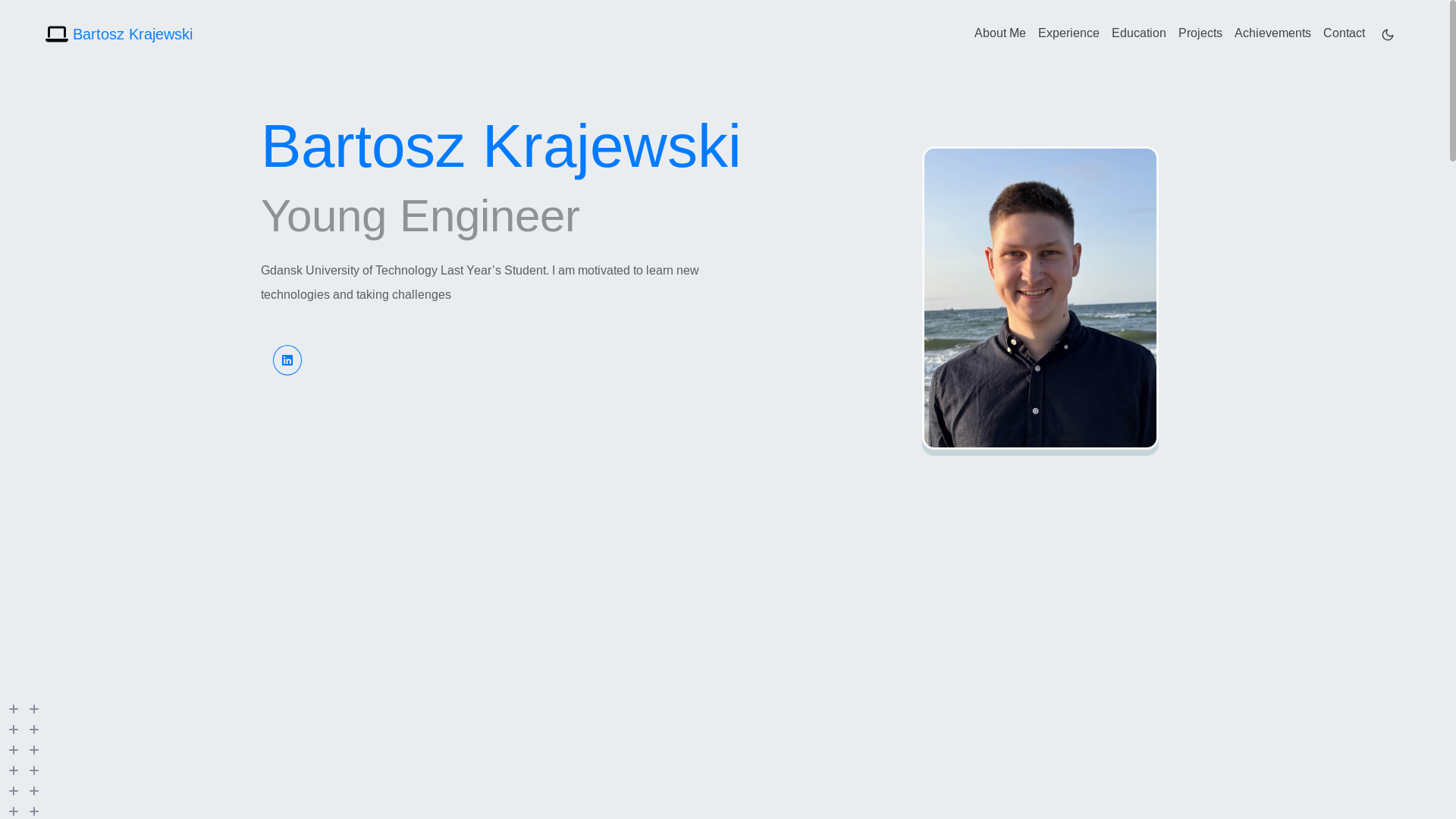 website screenshot of https://bartekkrajewski.xyz/