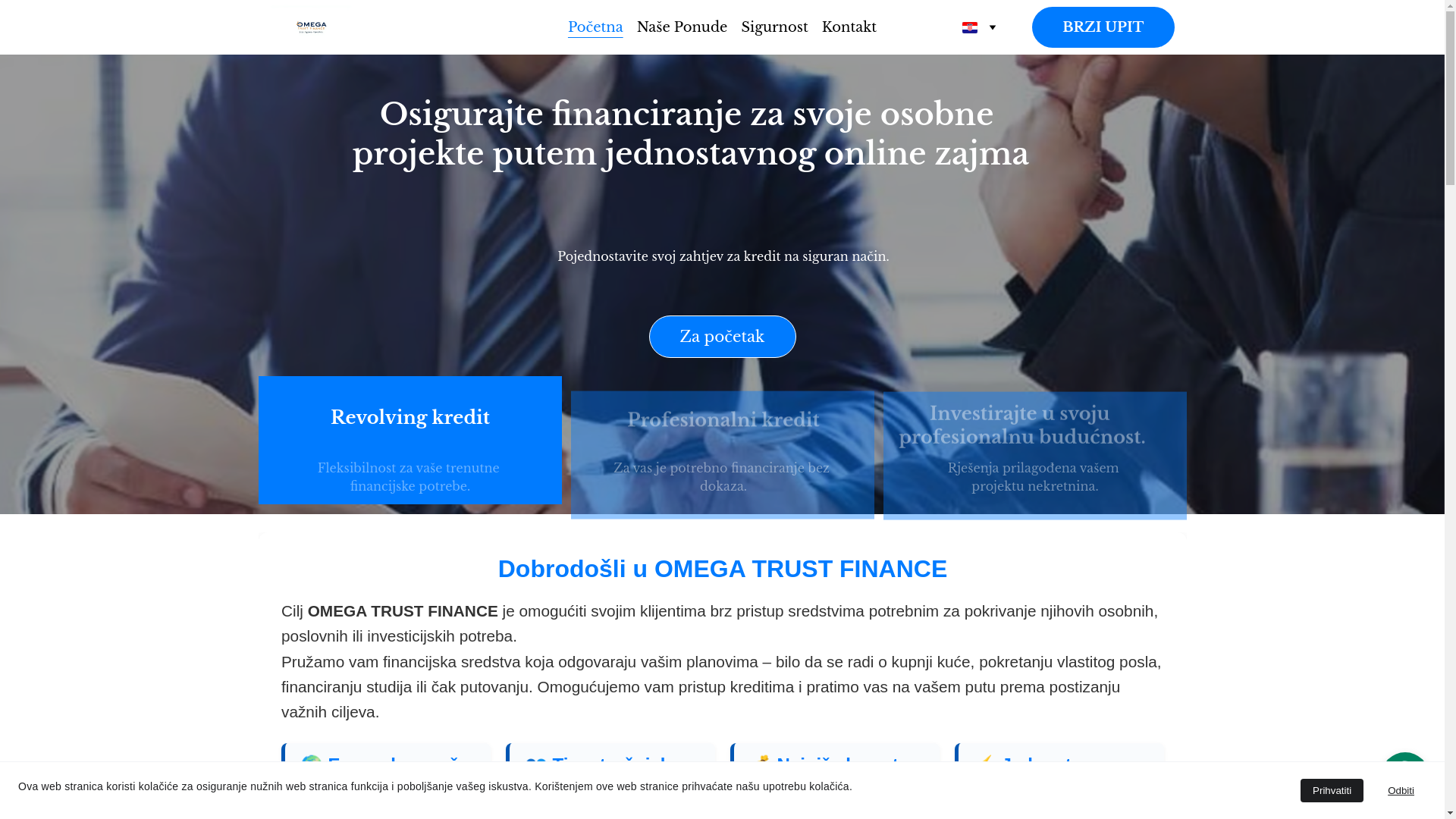 website screenshot of https://omegatrustfin.com/