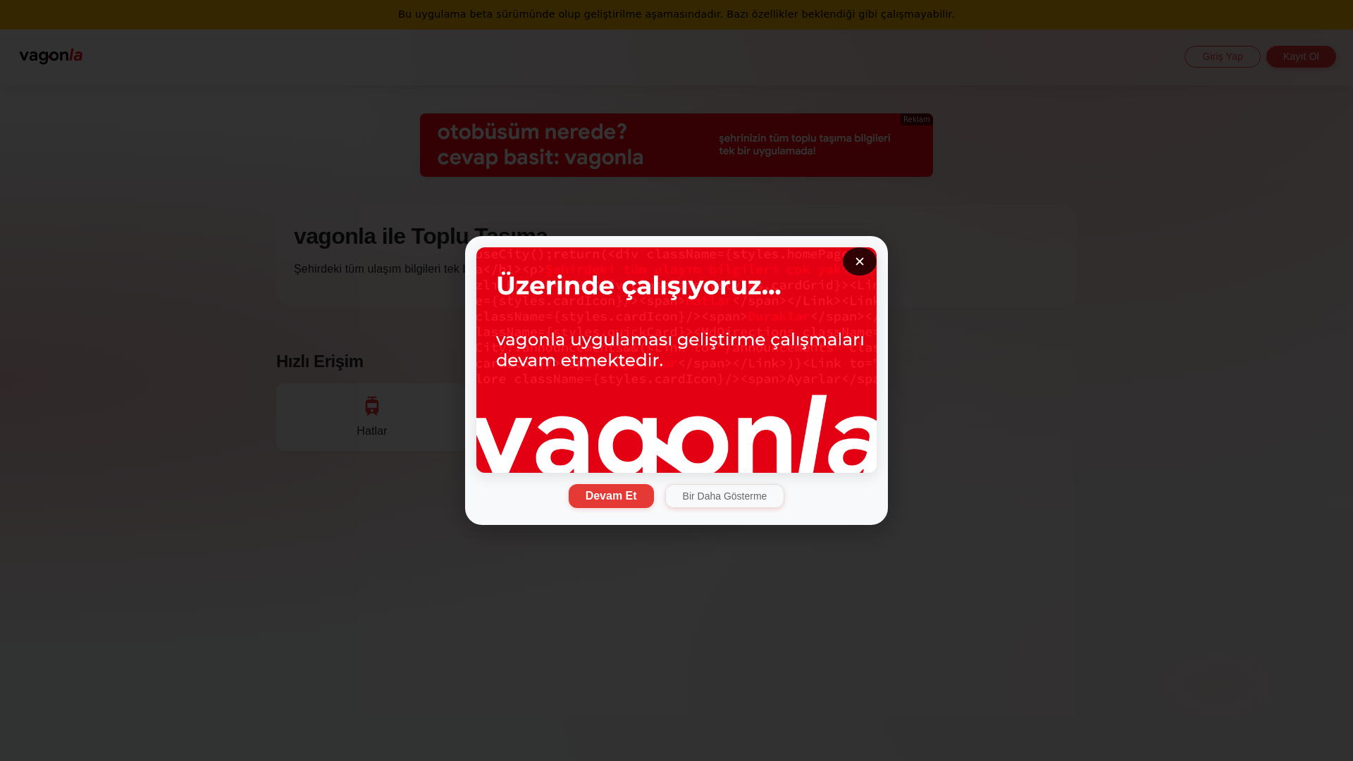 website screenshot of https://vagonlaapp.pages.dev/