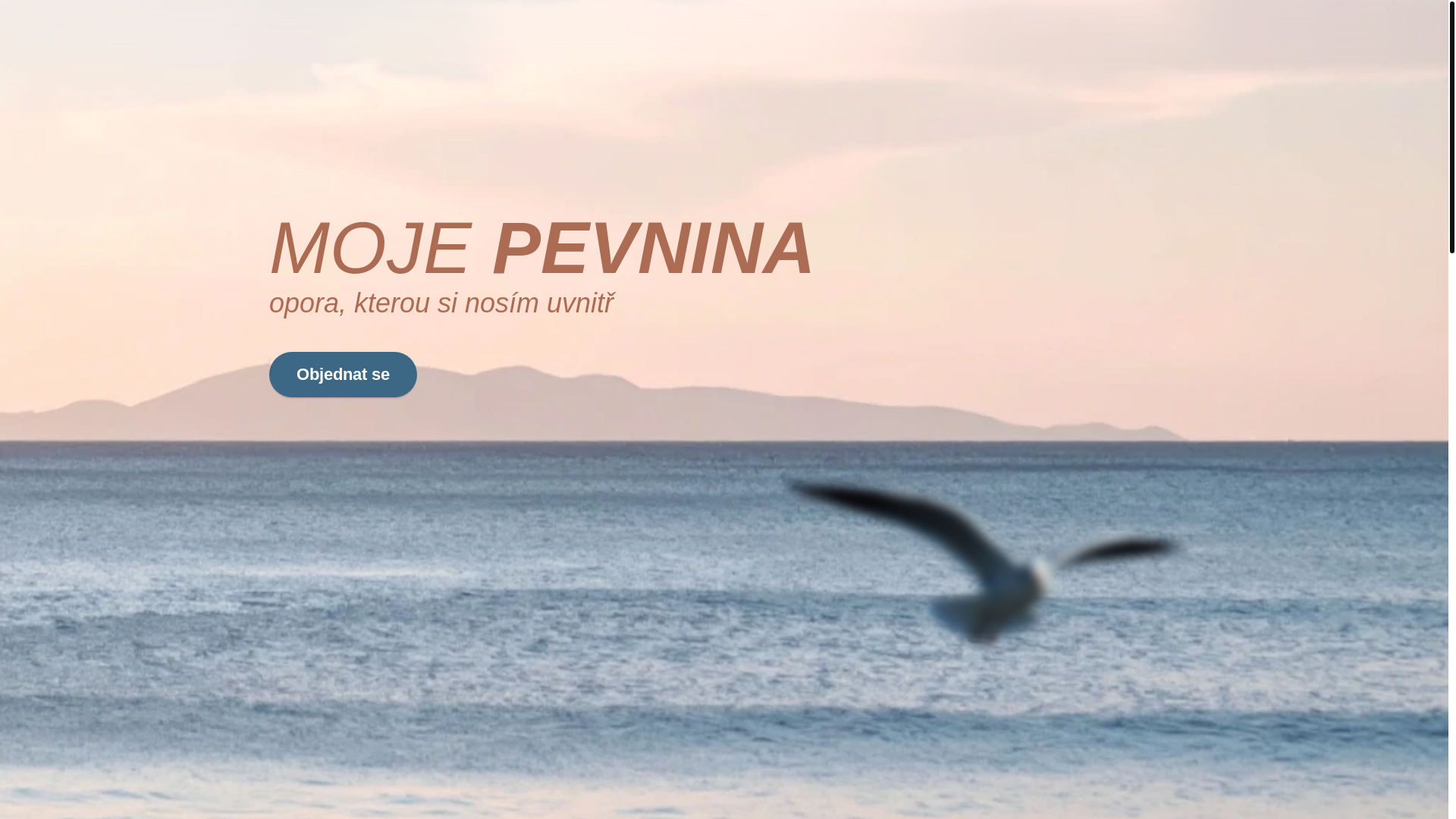 website screenshot of https://mojepevnina.cz/