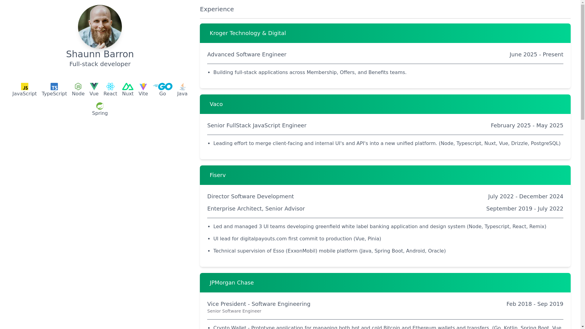 website screenshot of https://shaunn-barron-dev.pages.dev/