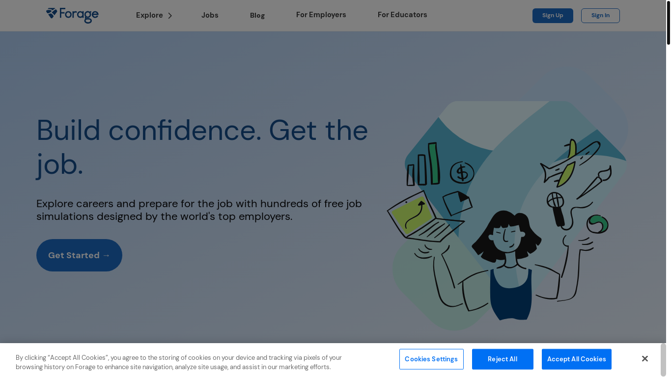 website screenshot of https://www.theforage.com/