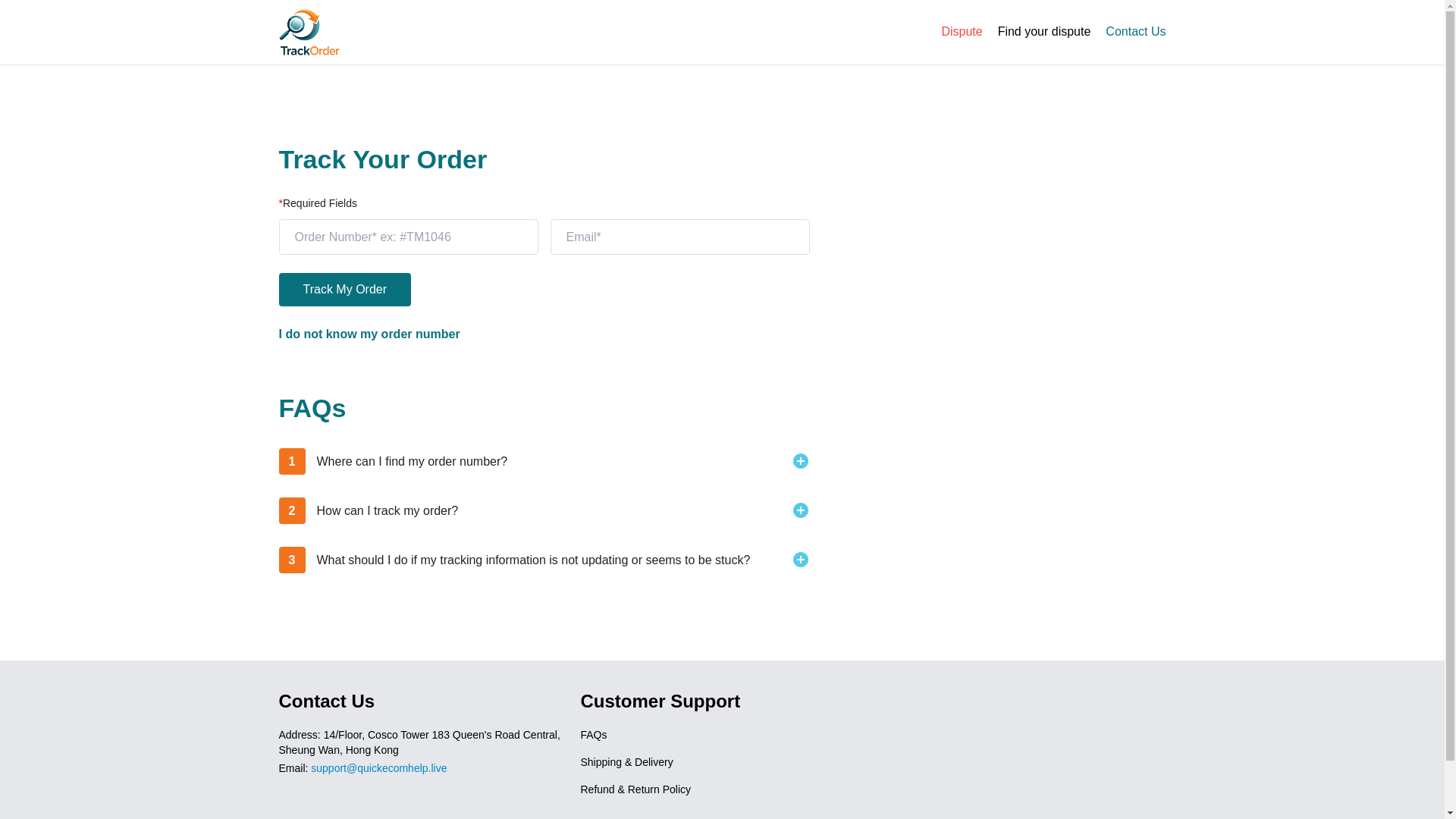 website screenshot of https://orderchecknow.com/