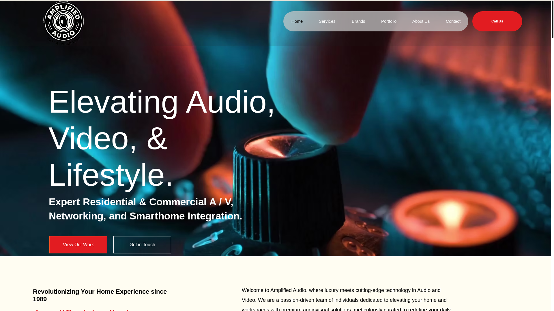 website screenshot of https://amplifiedaudio.us/