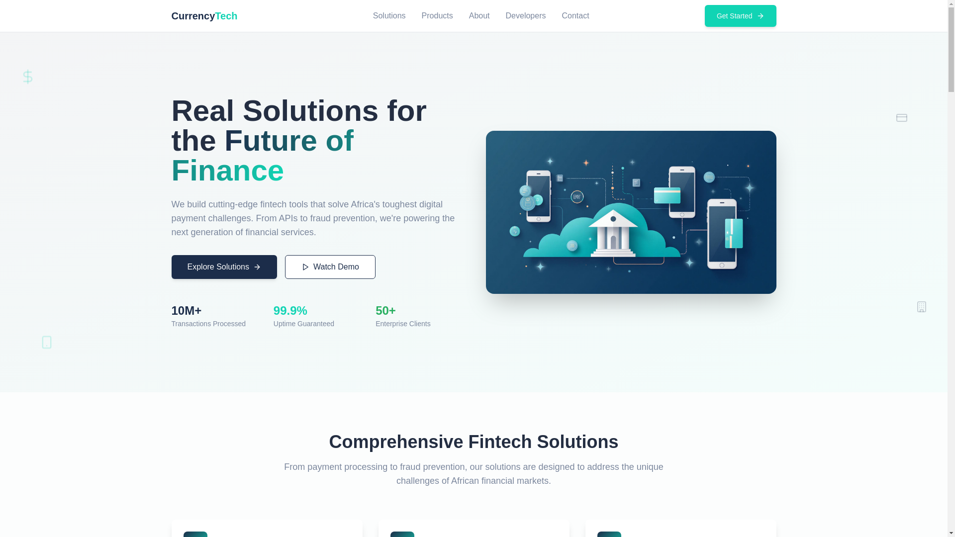 website screenshot of https://currency-technologies.com/