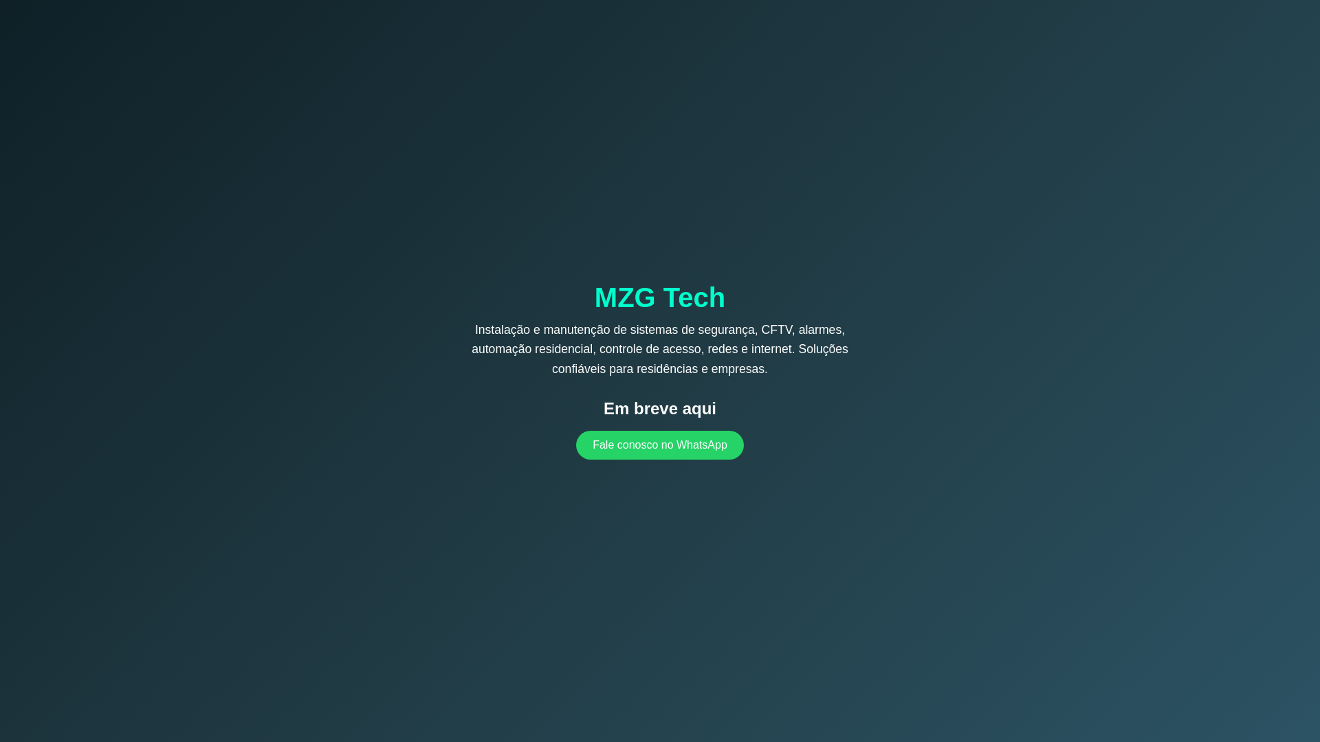 website screenshot of https://mzgtech.com.br/