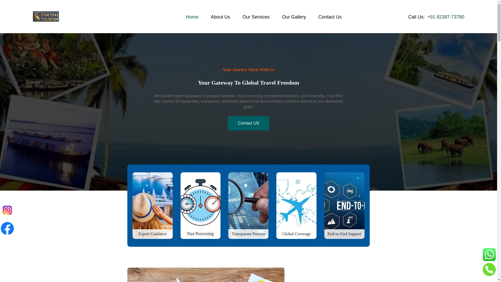 website screenshot of https://fivestartourism.in/