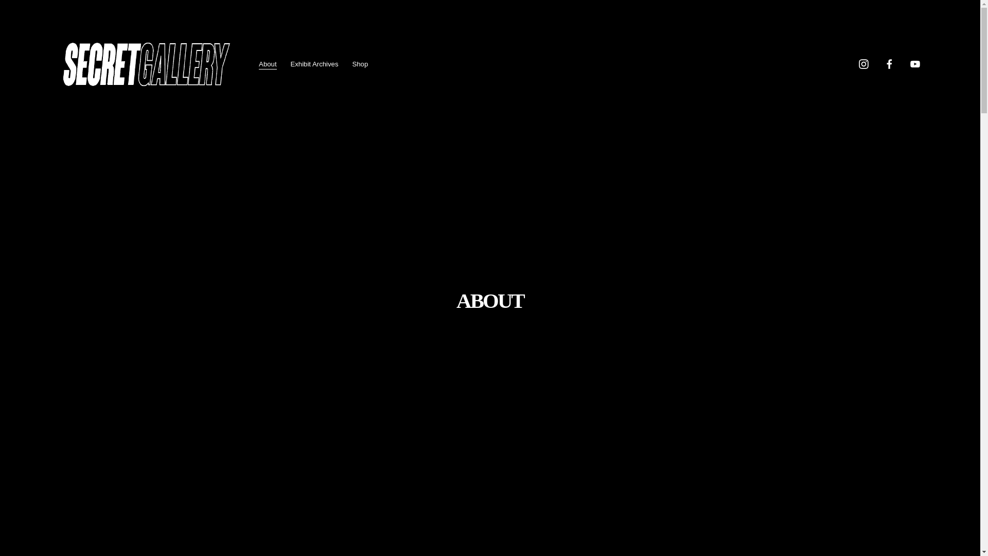 website screenshot of https://secretgalleryart.com/