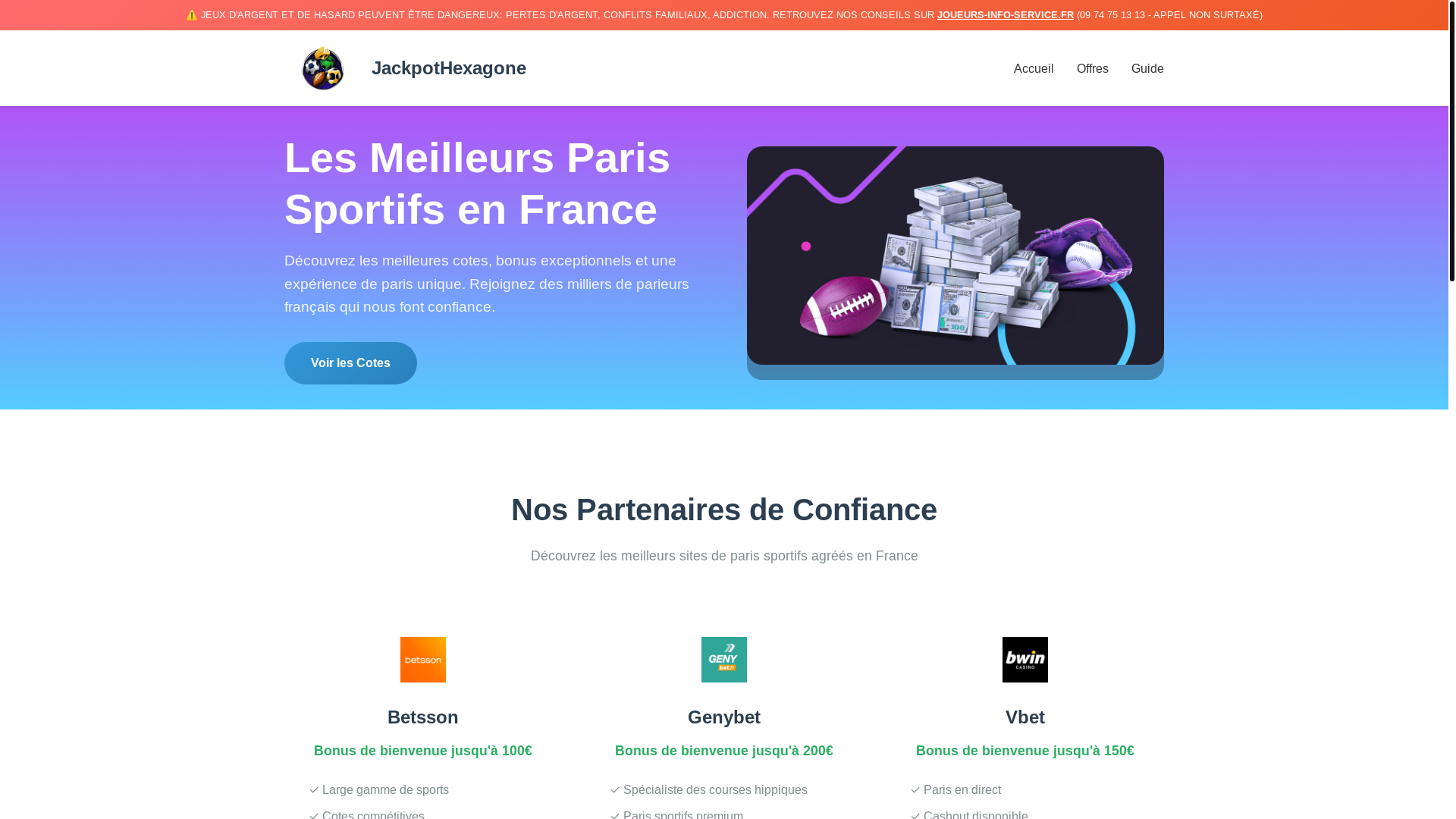website screenshot of https://jackpothexagone.com/