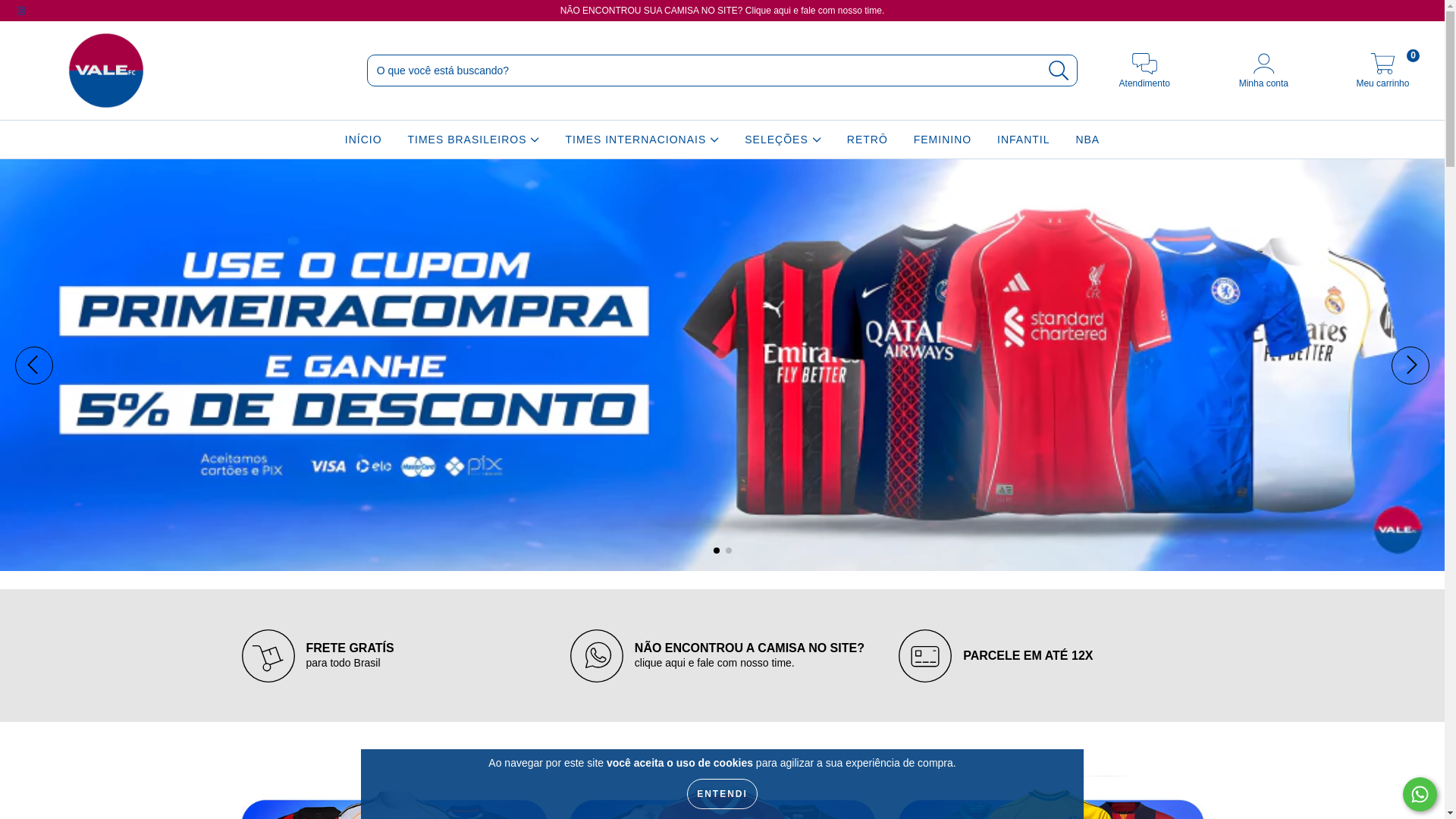 website screenshot of https://valefc.com.br/