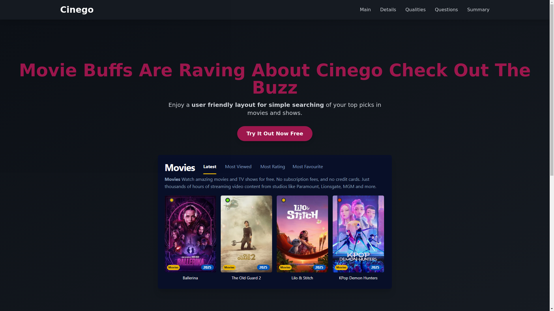 website screenshot of https://cinego-ykra.pages.dev/