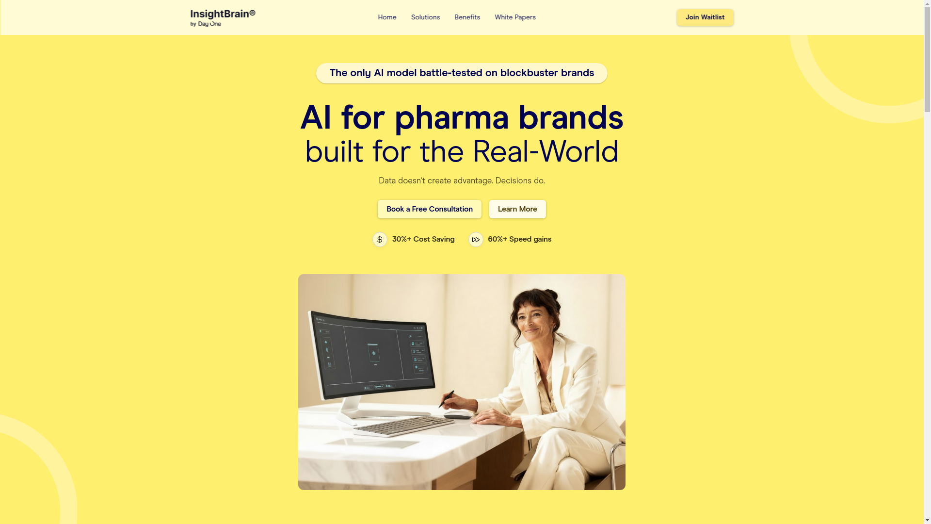 website screenshot of https://insightbrainai.com/