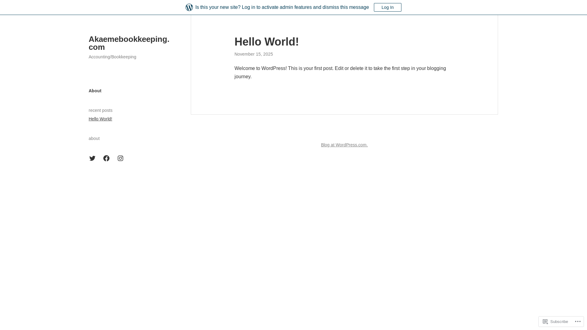 website screenshot of https://akaemebookkeeping.services/