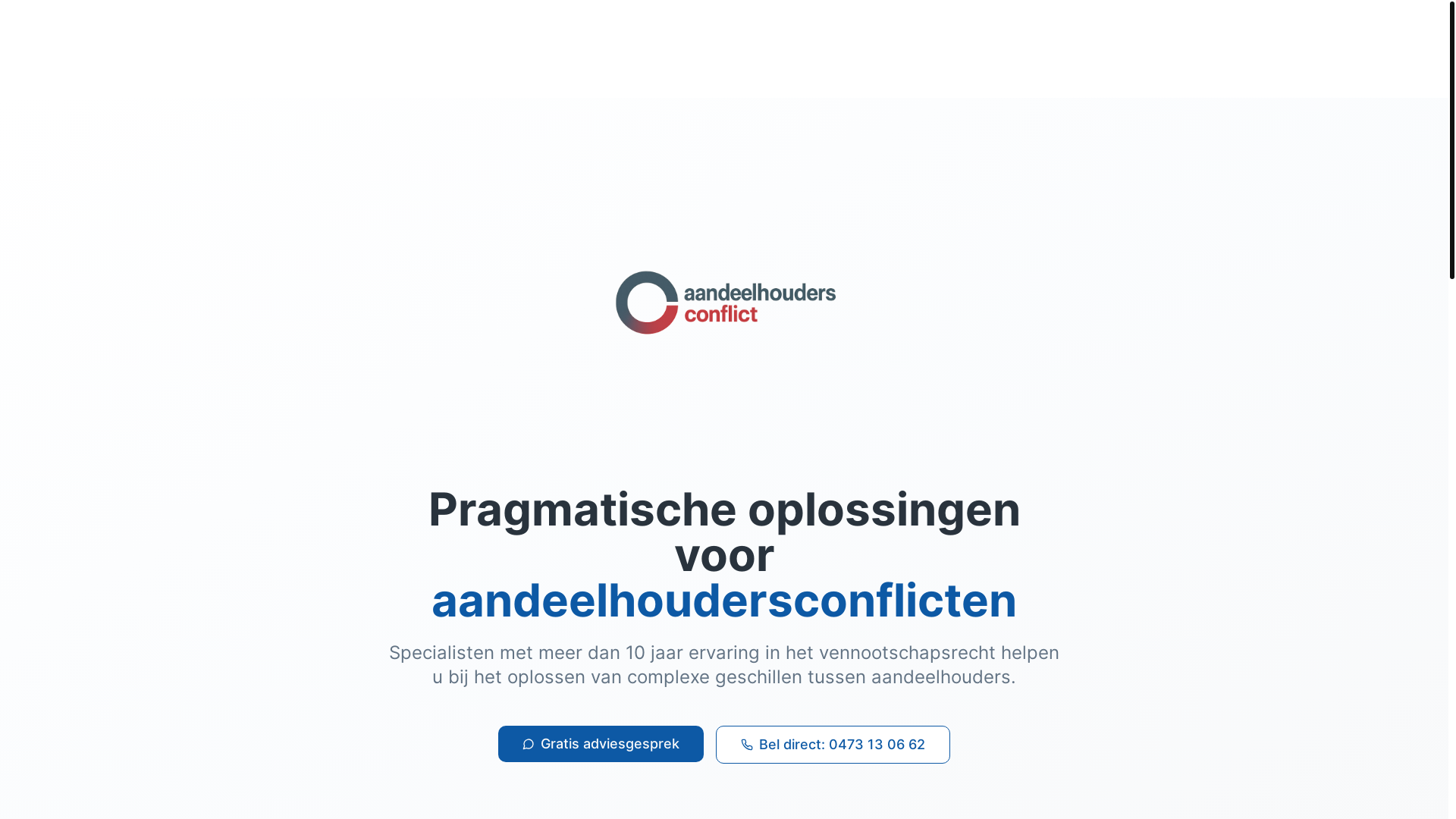 website screenshot of https://aandeelhoudersconflict.be/