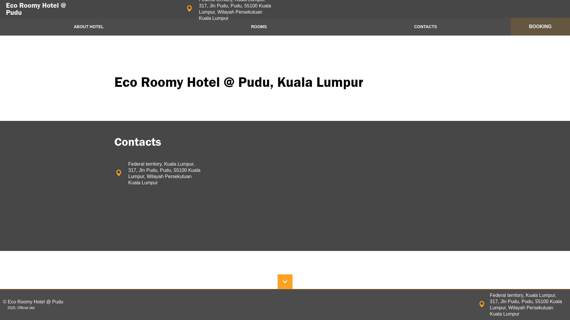 website screenshot of https://ecoroomyhotel.com/