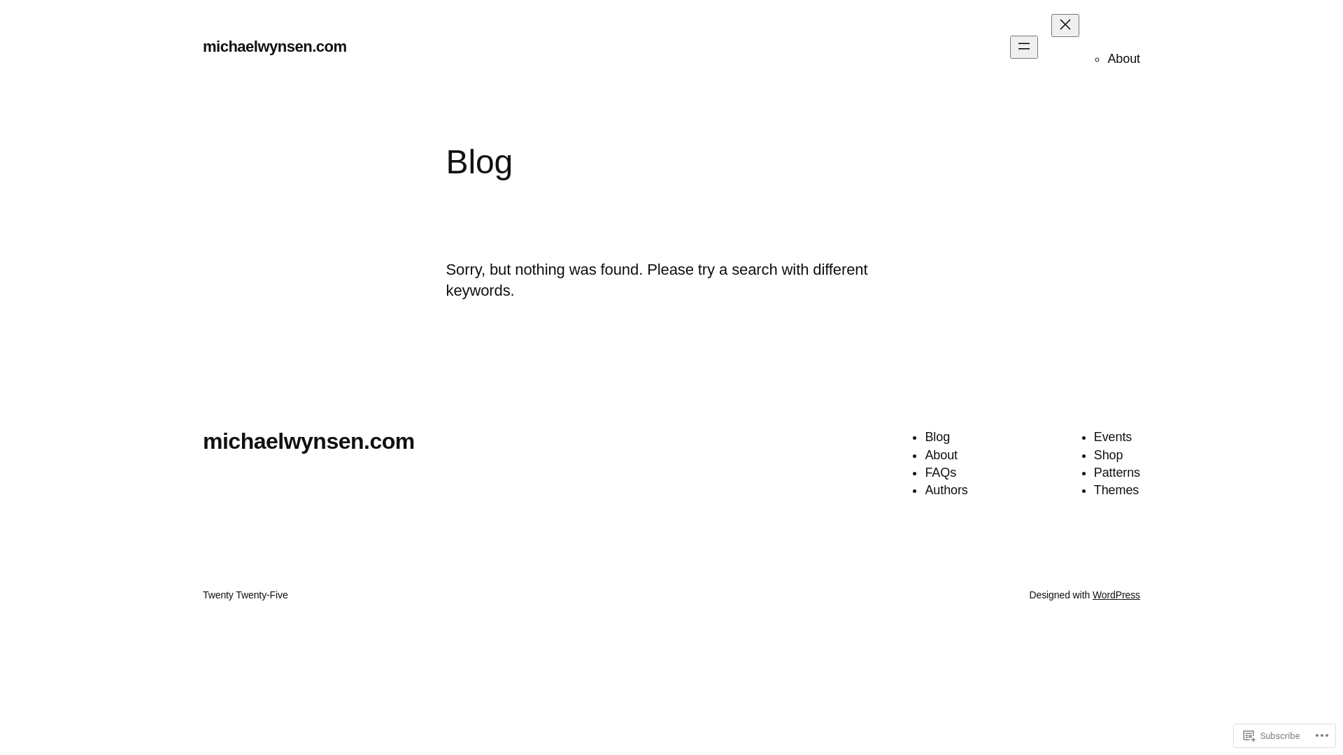 website screenshot of https://michaelwynsen.com/