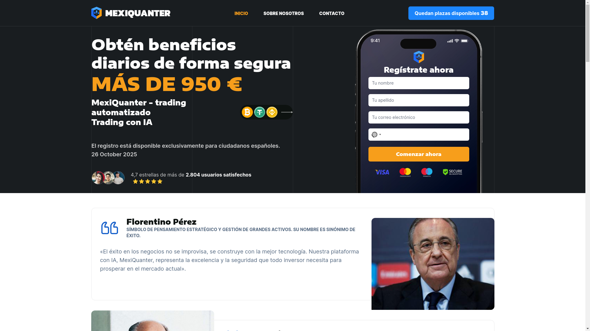 website screenshot of https://mexi-quanter.com/