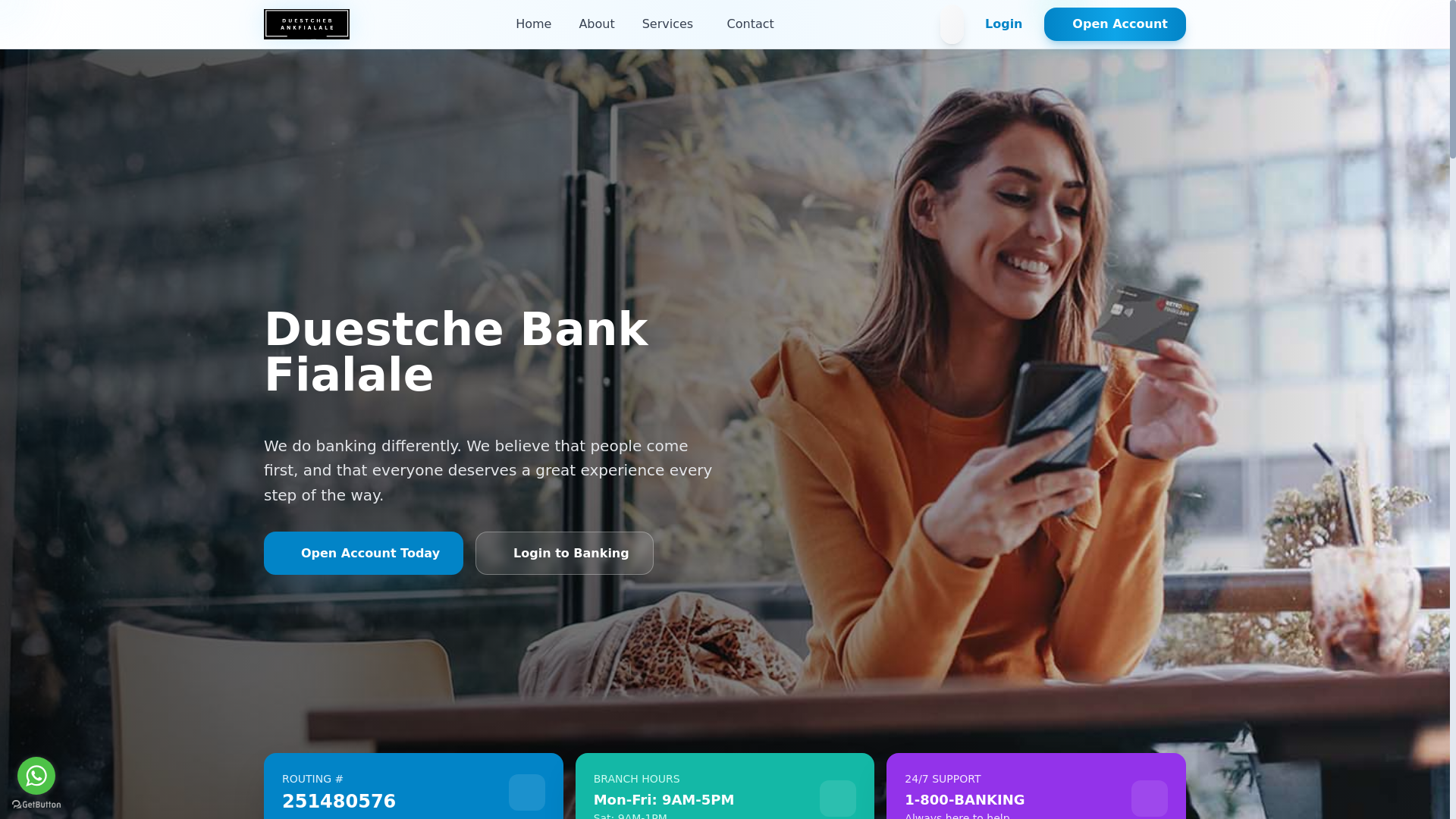 website screenshot of http://duestchebankfialale.cc/