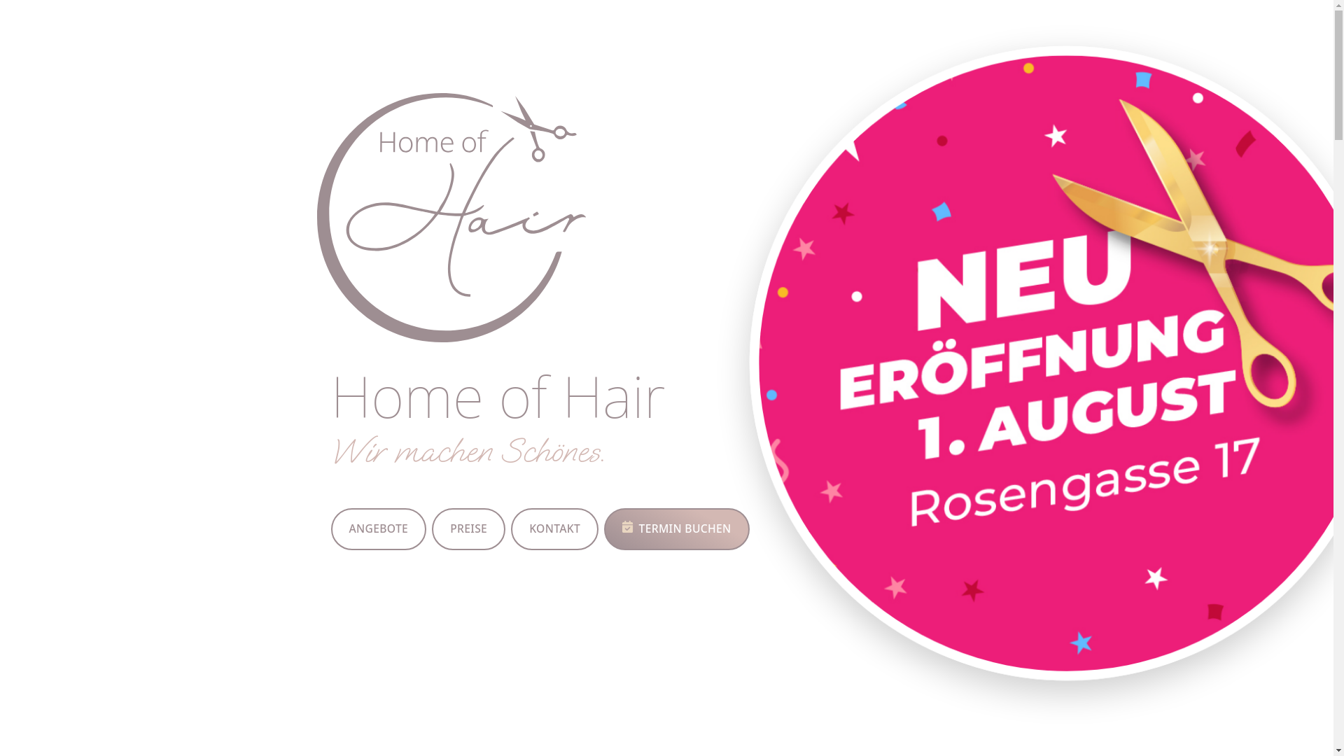 website screenshot of https://homeofhair-ndh.de/