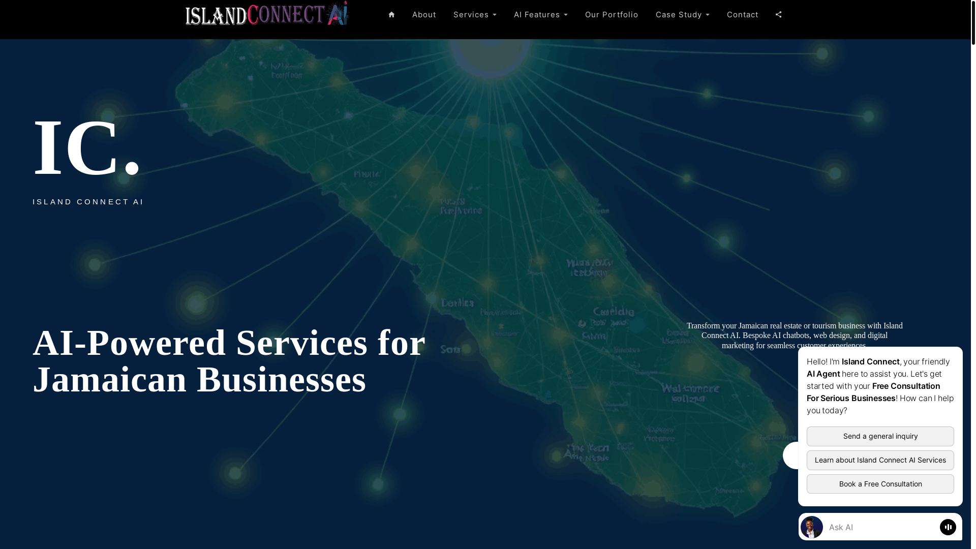 website screenshot of https://islandconnectai.com/