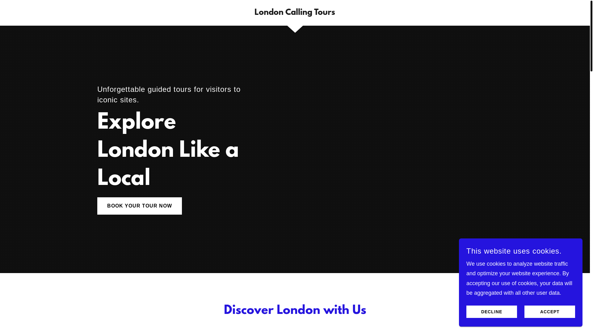 website screenshot of https://londoncallingtours.org/