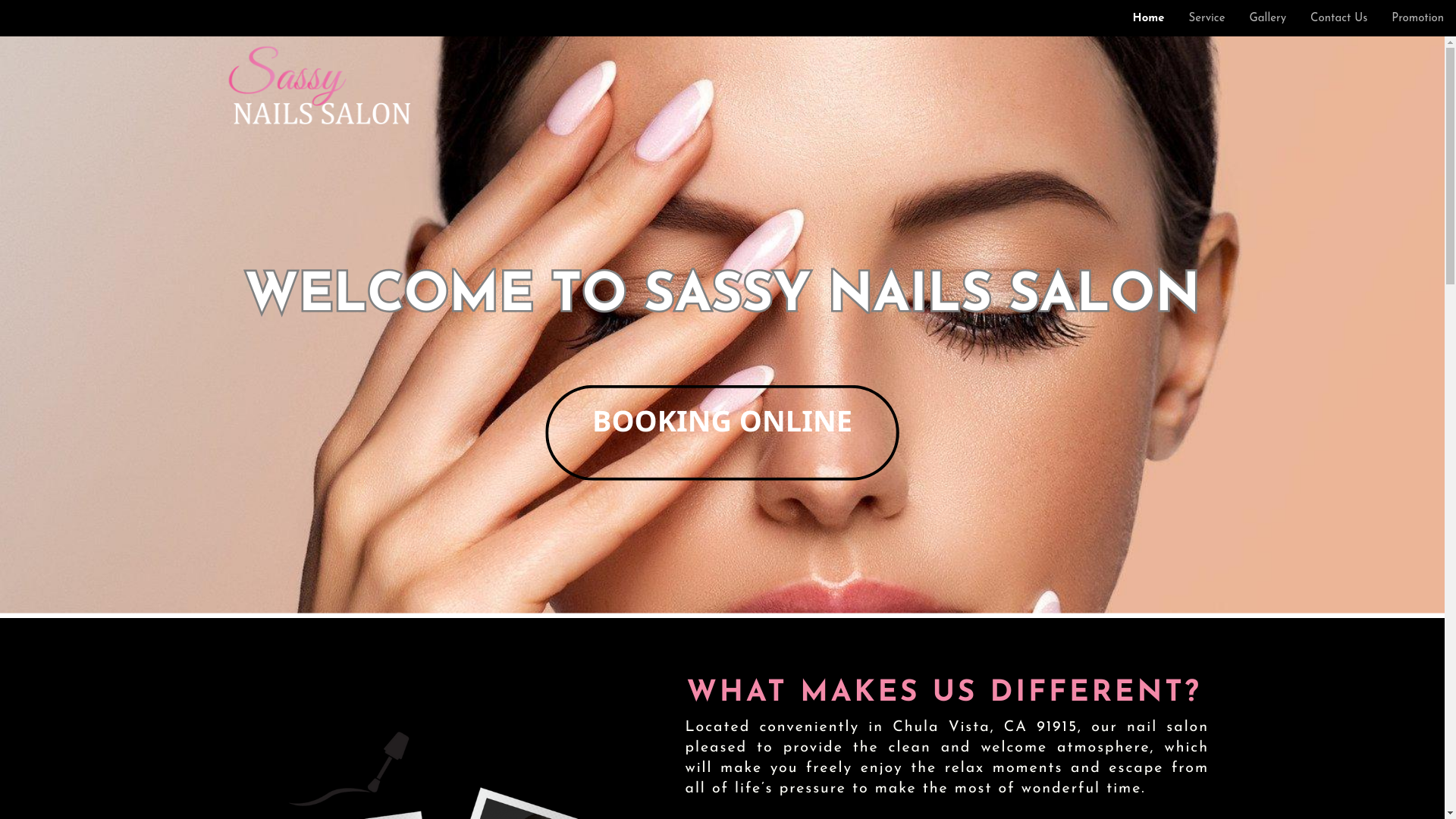 website screenshot of https://sassynailssalonbytina.com/