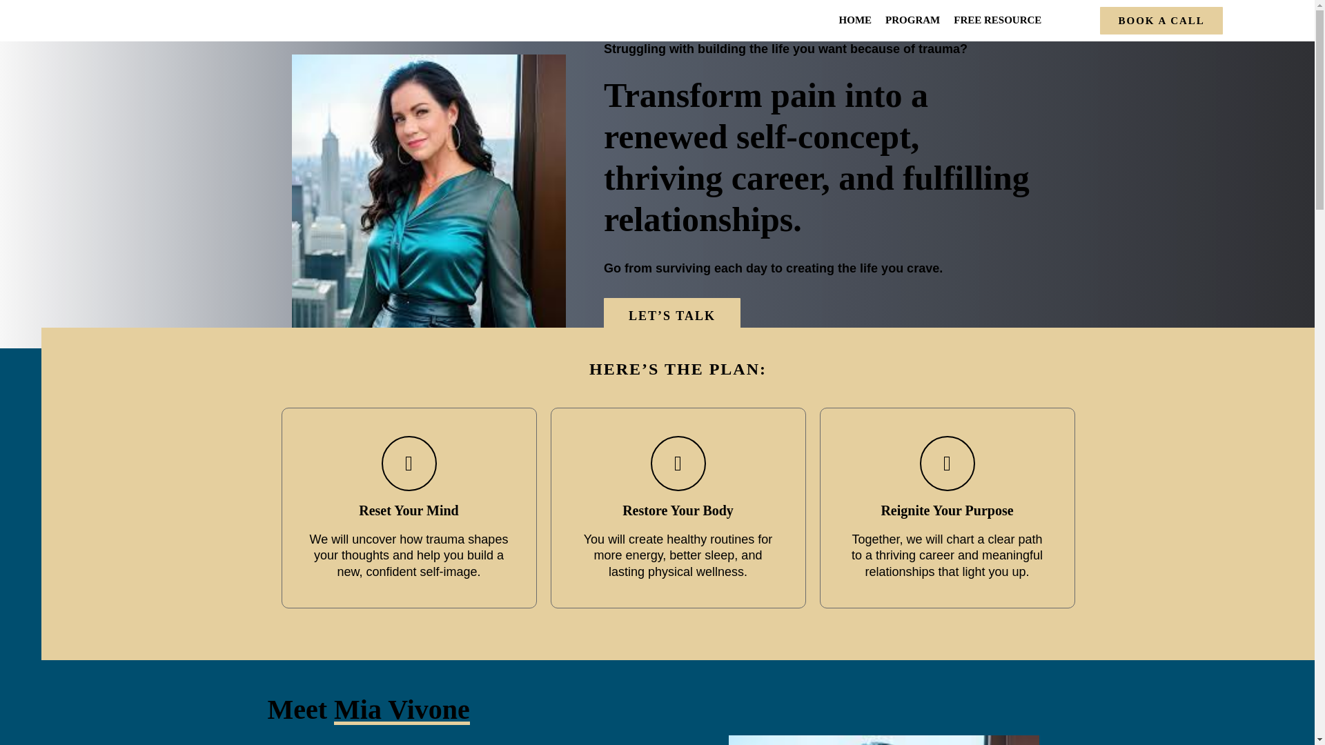 website screenshot of https://miavivonecoaching.com/