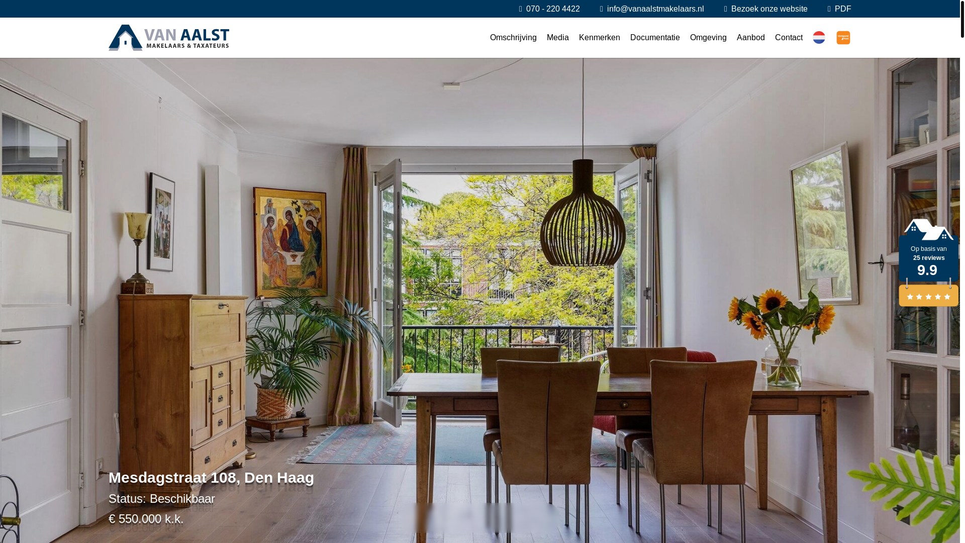 website screenshot of https://mesdagstraat108.nl/