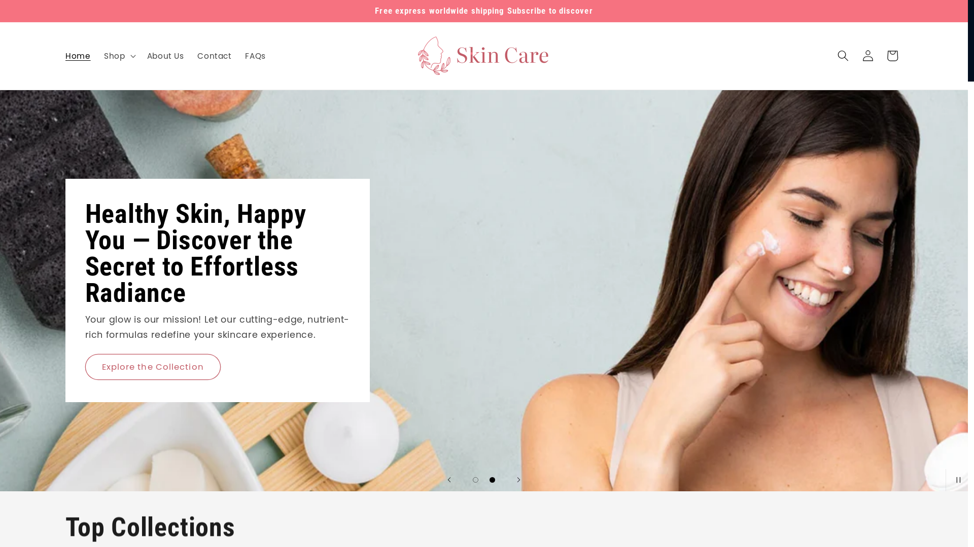 website screenshot of https://charismaticskincare.com/